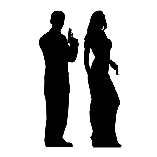 SC007 Secret Agent Male and Female Double Cardboard Cut Out Height 172cm