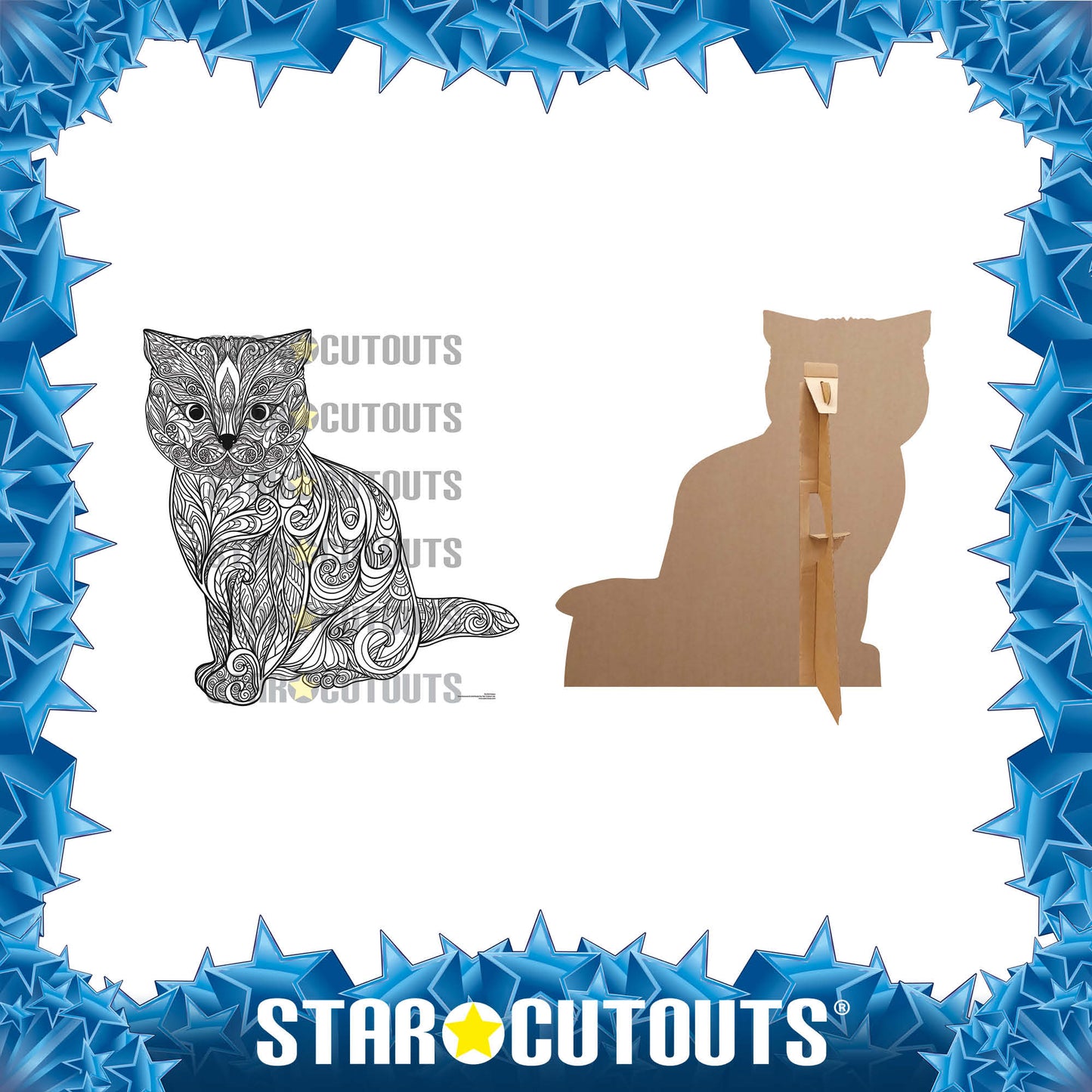 SCC019 Cute Kitten Relax Colour Craft & Keep Cardboard Cut Out Height 90cm