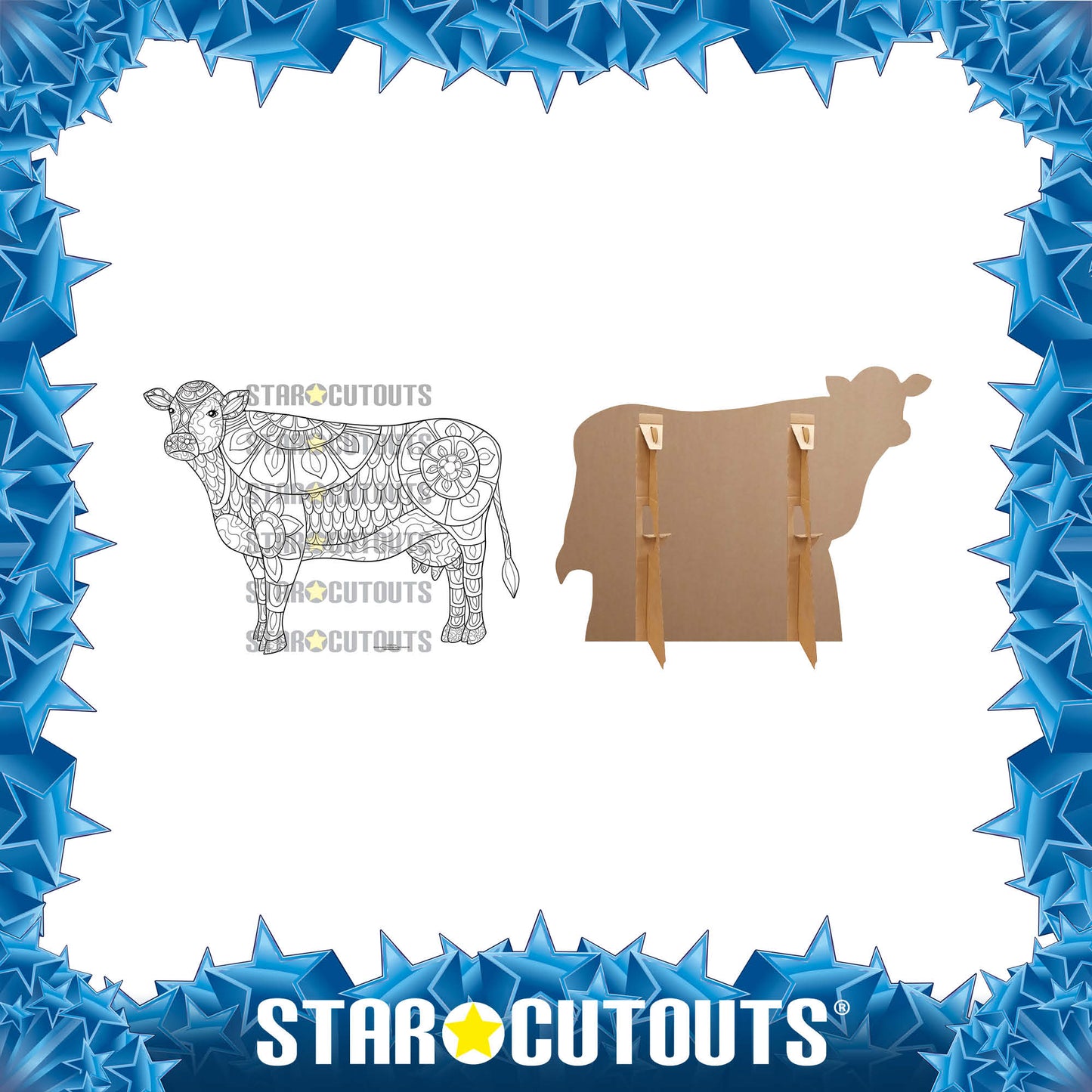 SCC021 Cow Relax Colour Craft & Keep Cardboard Cut Out Height 69cm