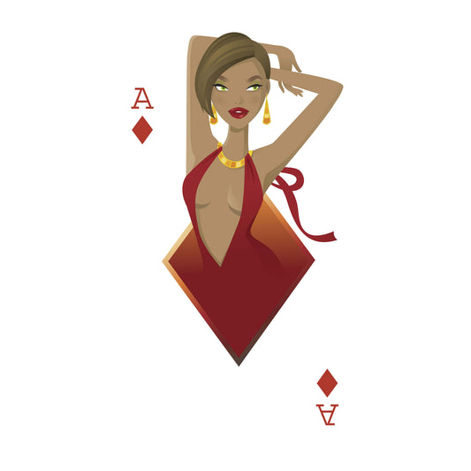 SC021 Diamonds Babe Playing Card Cardboard Cut Out Height 157cm