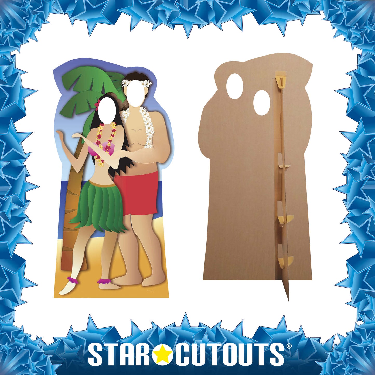 SC042 Hawaiian Couple Stand-In Cardboard Cut Out Height 190cm