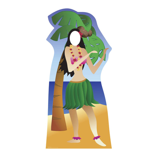 SC044 Hula Girl Stand-In Cardboard Cut Out Height 190cm