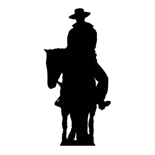 SC047 Cowboy on Horse (Silhouette) Cardboard Cut Out Height 180cm
