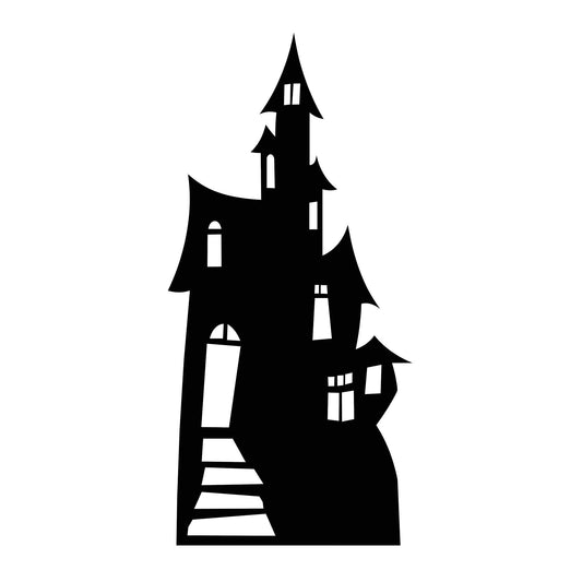 SC052 Small Haunted House (Silhouette) Cardboard Cut Out Height 98cm