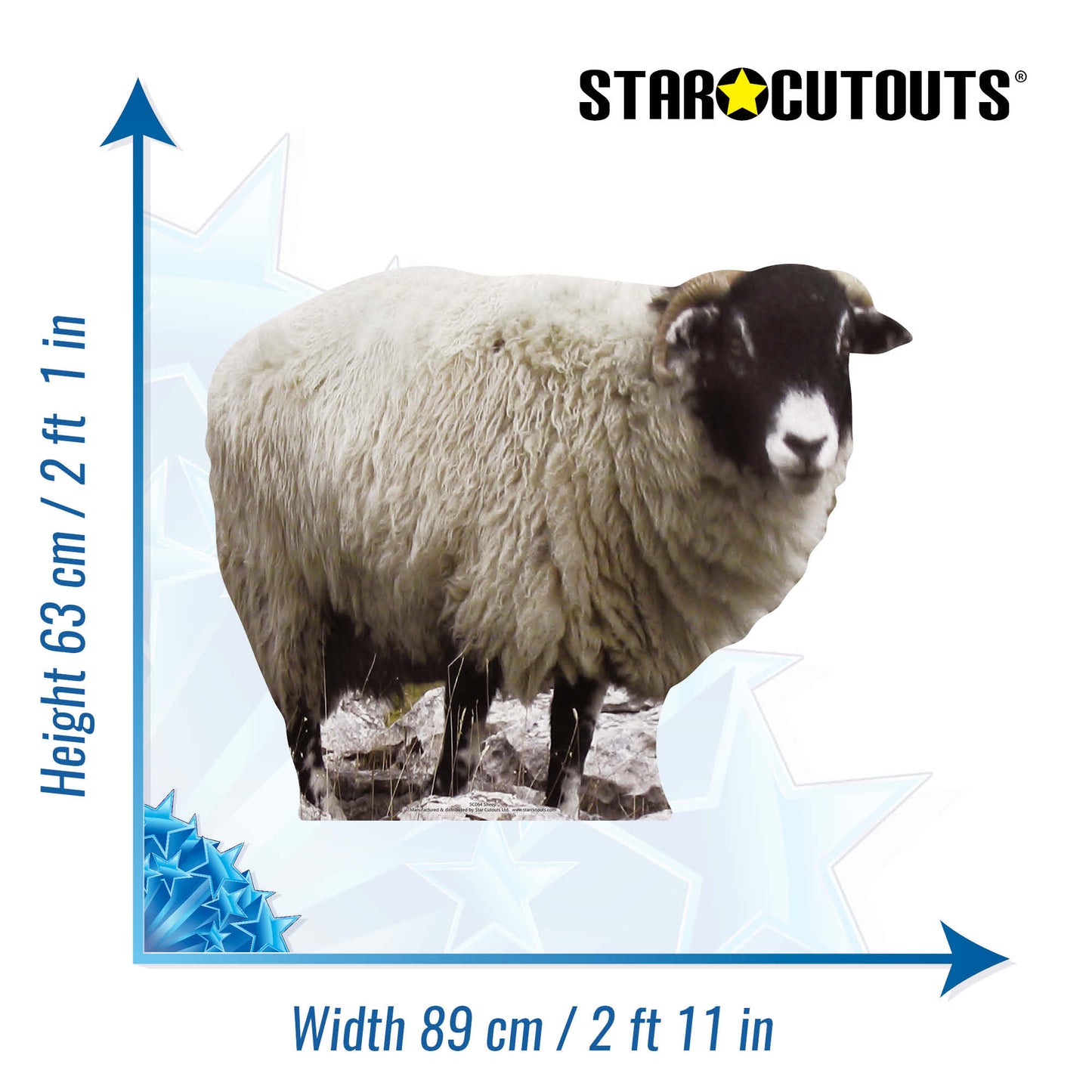SC064 Sheep Cardboard Cut Out Height 63cm - Star Cutouts