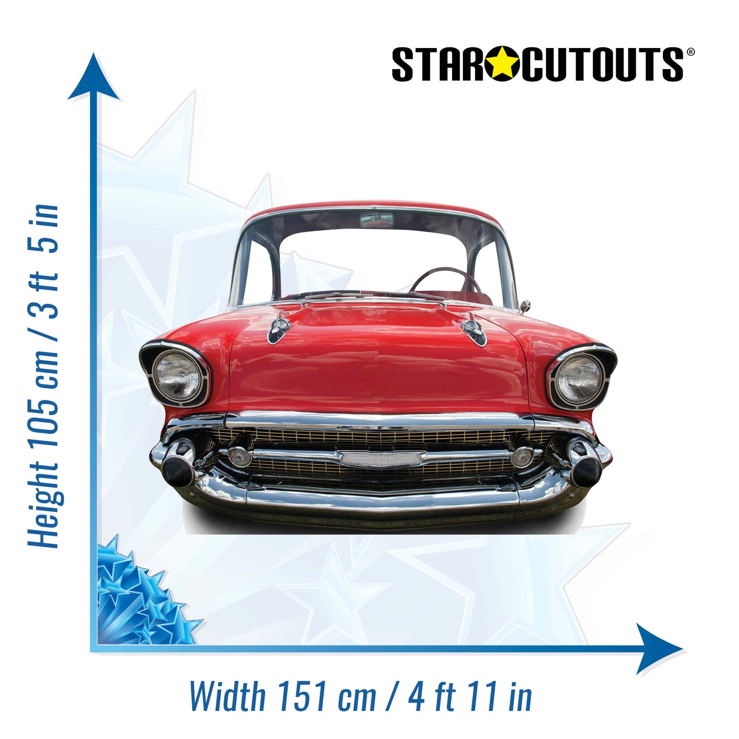 SC087 Red Car (SMALL) 'Stand-In' Cardboard Cut Out Height 105cm