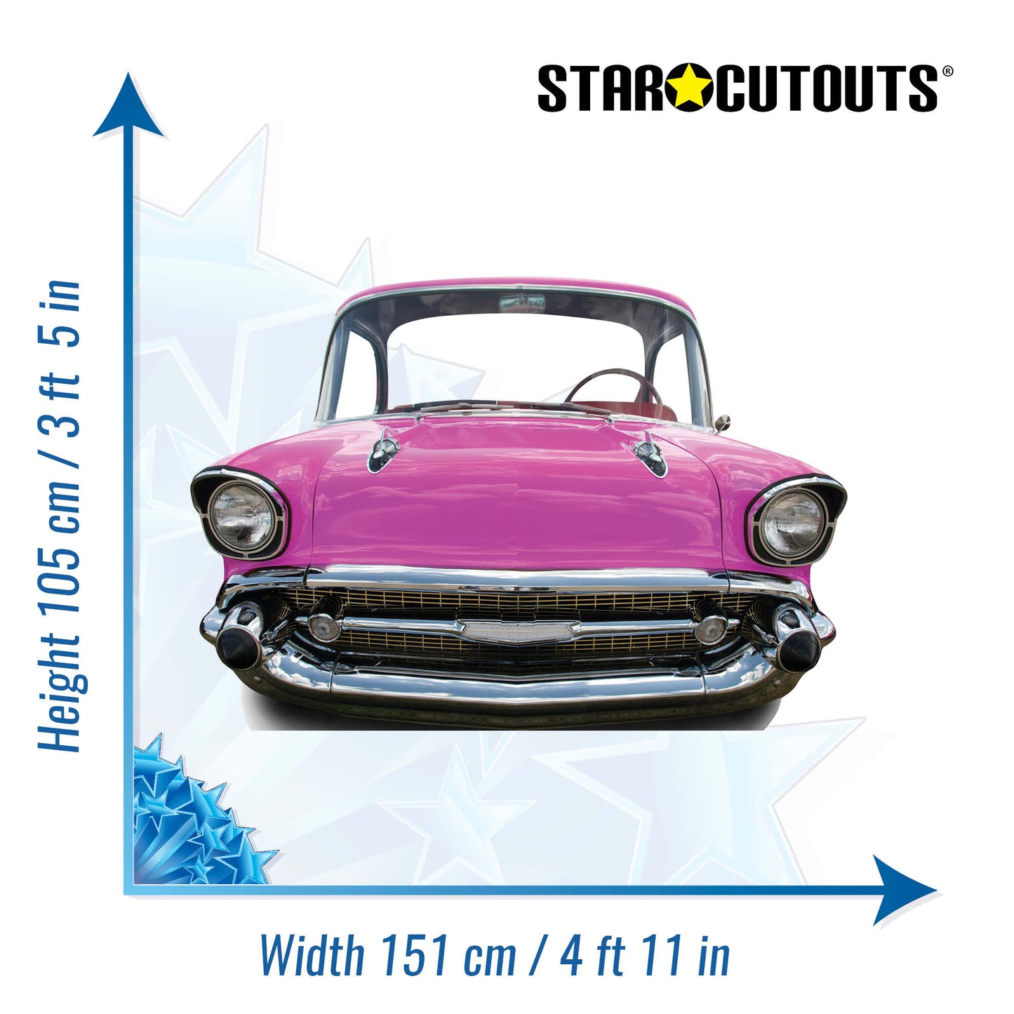 SC089 Pink Car (SMALL) 'Stand-In' Cardboard Cut Out Height 105cm
