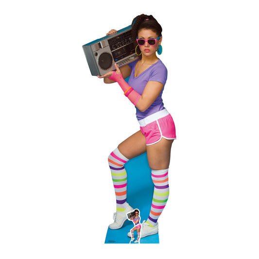 SC1023 80's Neon Boombox Girl Cardboard Cut Out Height 177cm