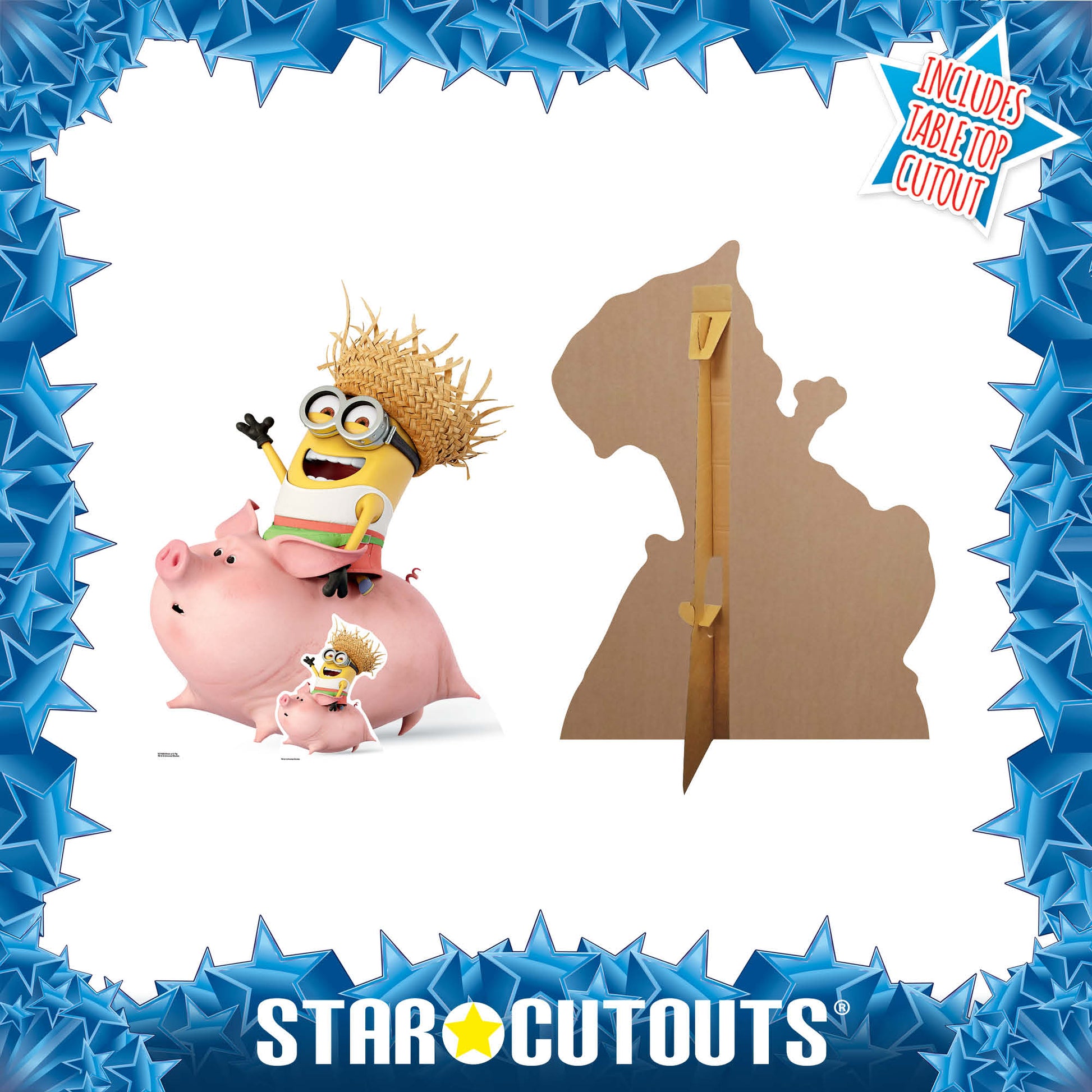 SC1038 Dave Minion riding a pig Cardboard Cut Out Height 130cm - Star Cutouts