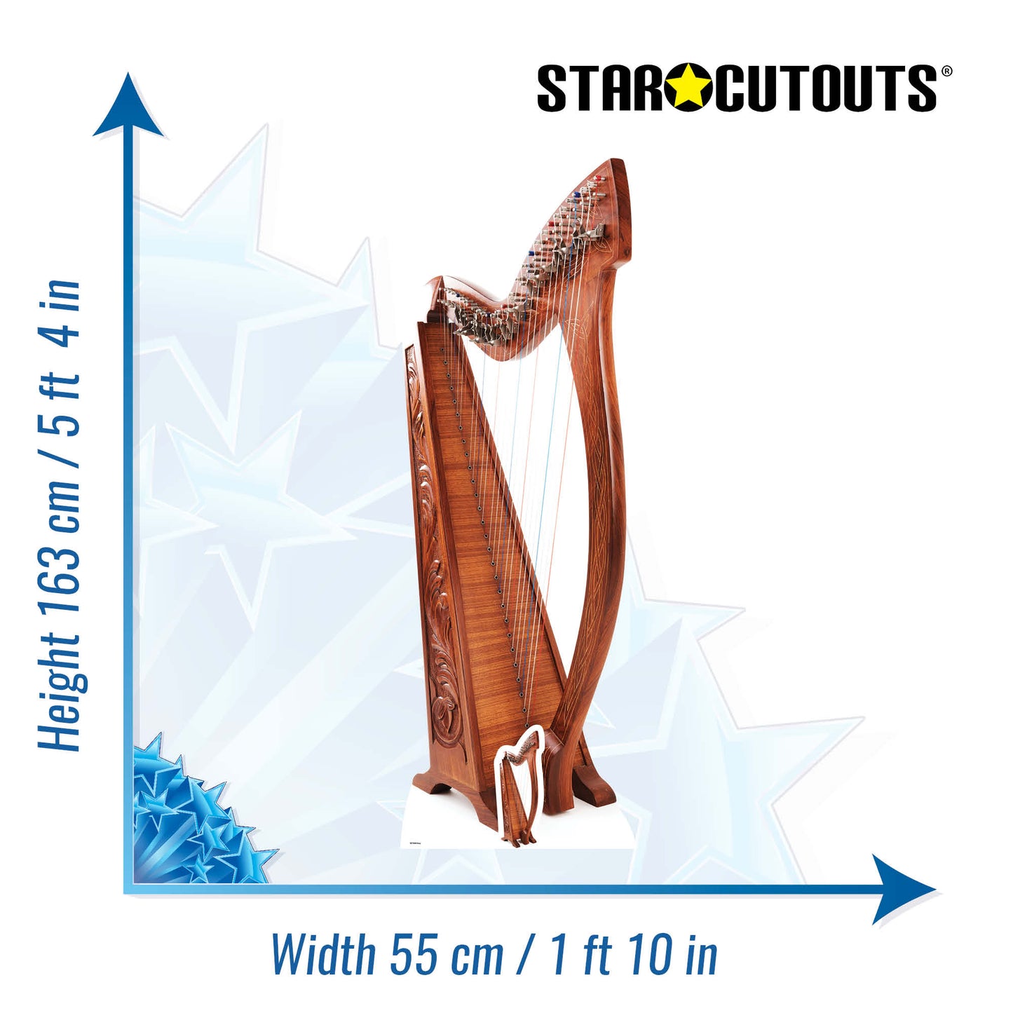 SC1068 Harp Cardboard Cut Out Height 163cm