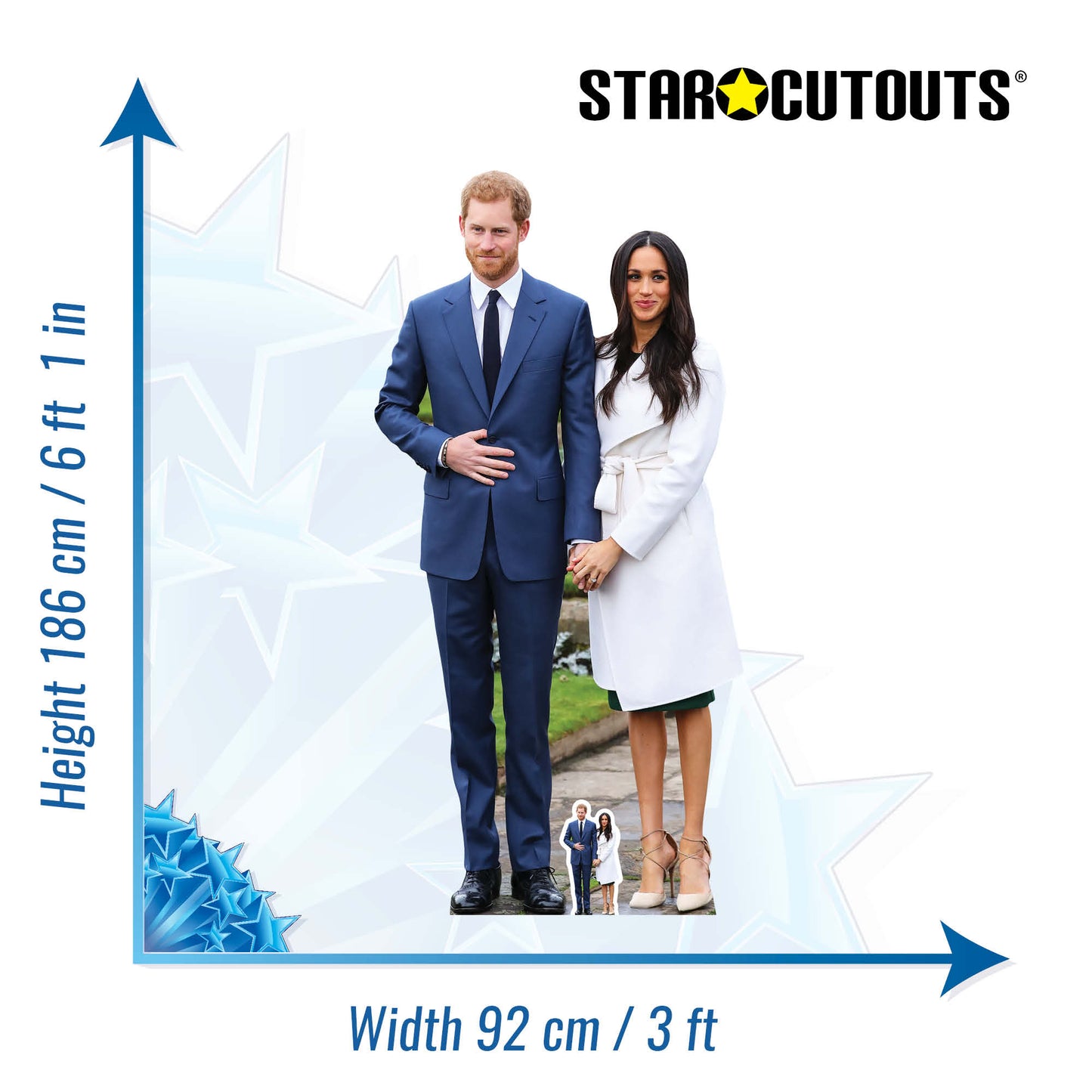 SC1115 Prince Harry & Meghan Markle Cardboard Cut Out Height 186cm
