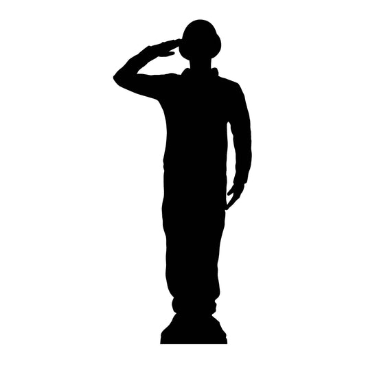 SC1176 Soldier Salute Silhouette (WW1) Cardboard Cut Out Height 175cm