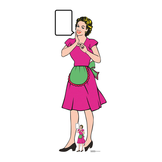 SC1224 1940's Style Housewife Pop Art Cardboard Cut Out Height 184cm