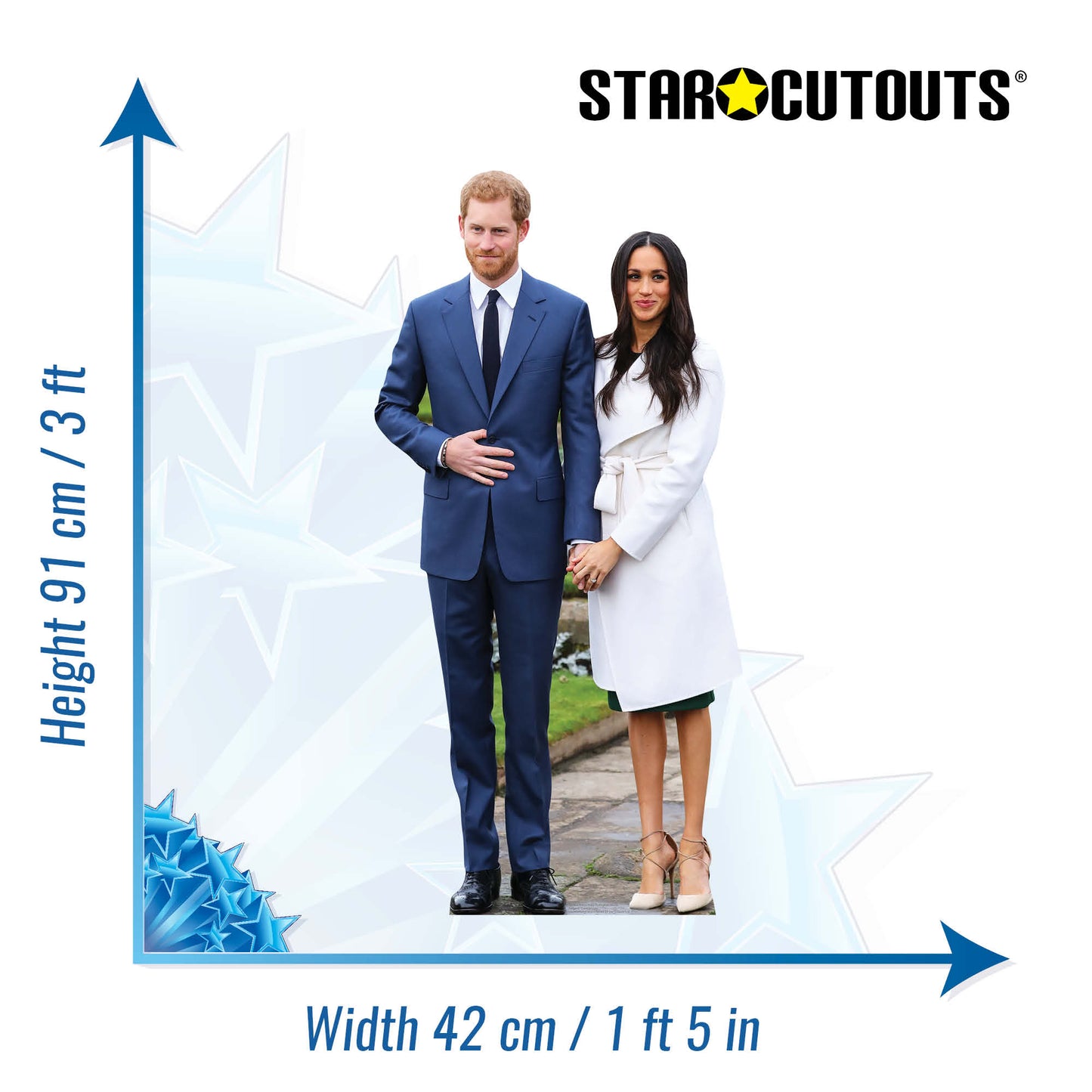 SC1238 Prince Harry & Meghan Markle (Star-Mini) Cardboard Cut Out Height 91cm