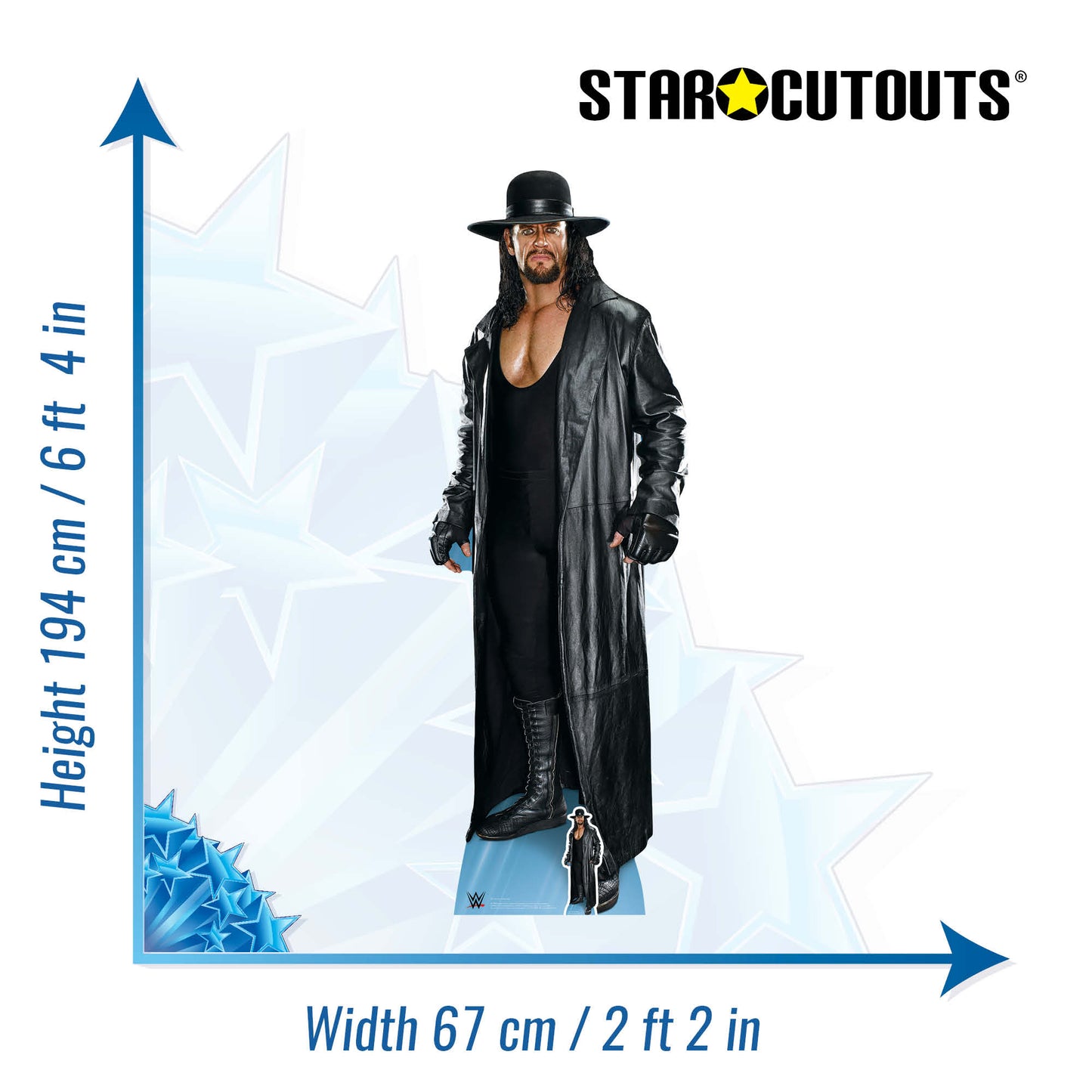 SC1240 Undertaker Legend Trademark Hat and Coat Cardboard Cut Out Height 194cm