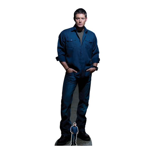 SC1349 Dean Winchester Blue Shirt Jeans (Jensen Ackles Supernatural) Cardboard Cut Out Height 186cm
