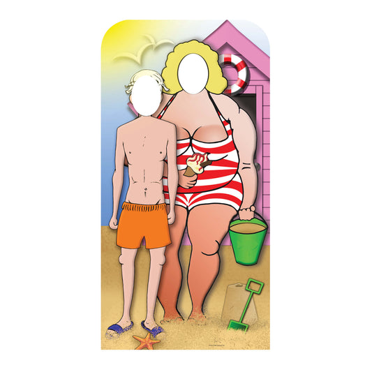 SC134 Sea Side Couple Stand-In Cardboard Cut Out Height 186cm
