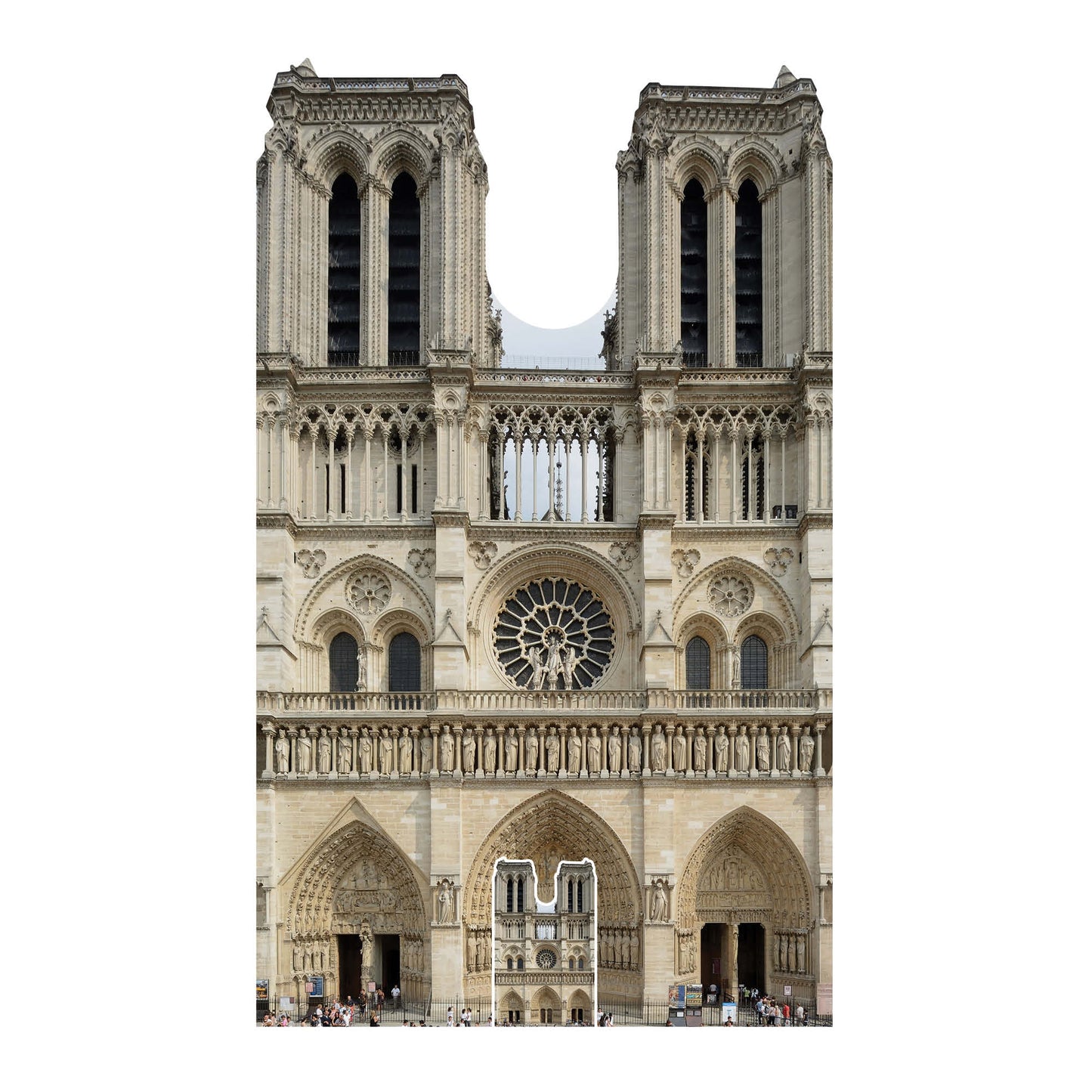 SC1358 Notre-Dame French Cathedral Cardboard Cut Out Height 173cm
