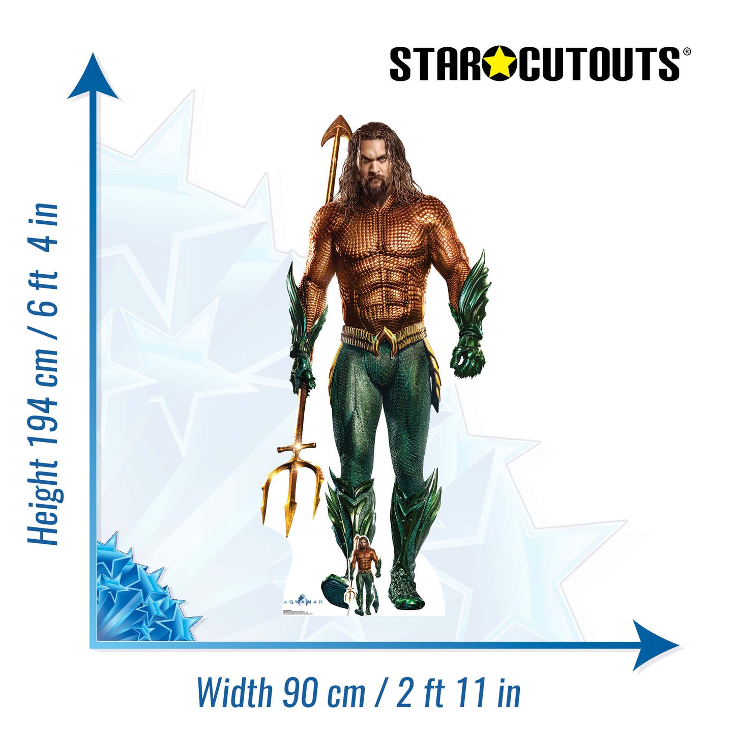 SC1397 Aquaman Cardboard Cut Out Height 194cm - Star Cutouts