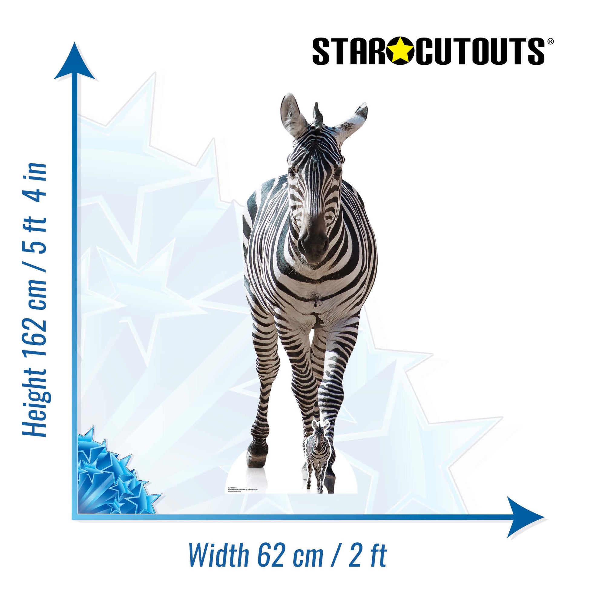SC1439 Adult Zebra Black and White Cardboard Cut Out Height 162cm - Star Cutouts