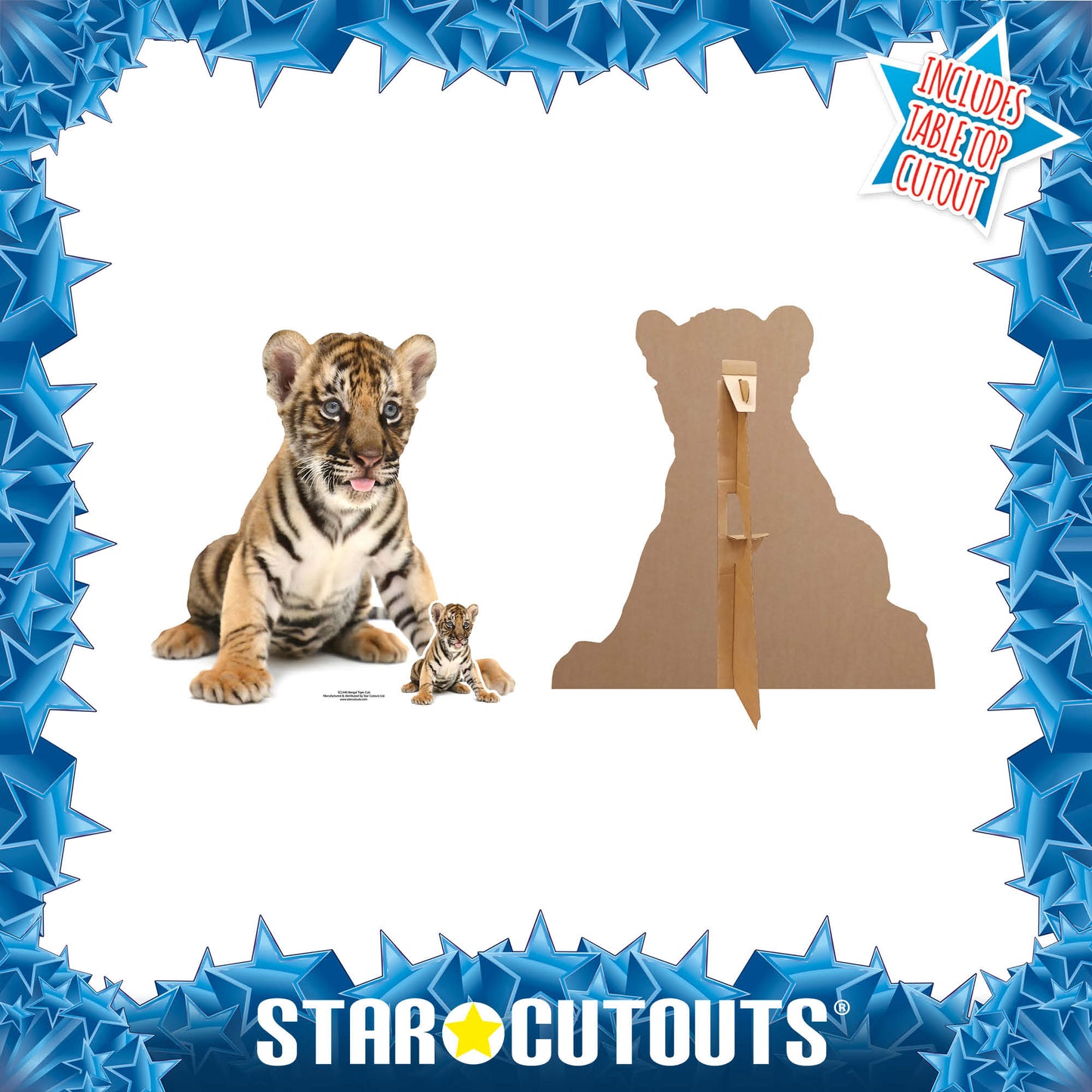 SC1440 Bengal Tiger Cub Cardboard Cut Out Height 73cm