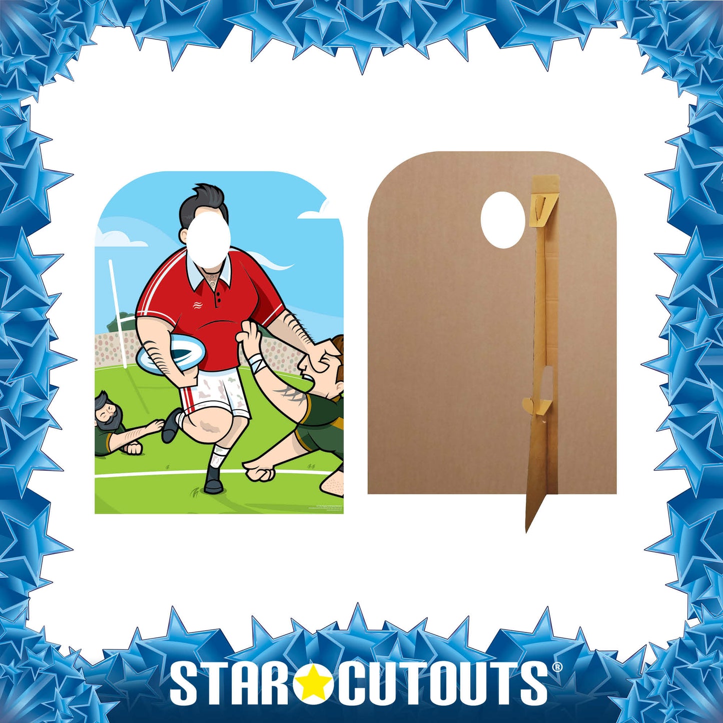 SC1452 Rugby Superstar Child Size Stand In Cardboard Cut Out Height 130cm