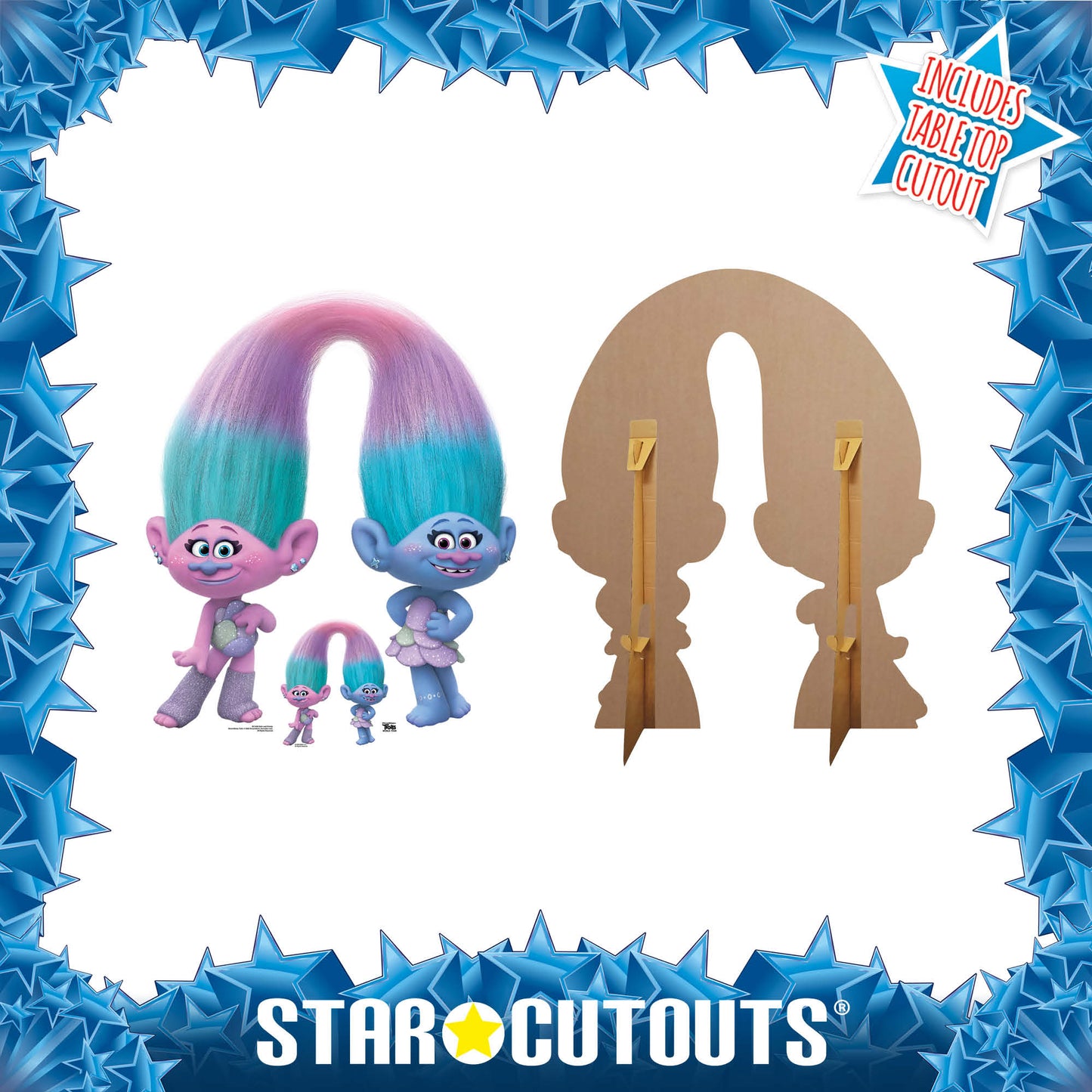 SC1498 Sisters Satin and Chenile Trolls World Tour Cardboard Cut Out Height 111cm