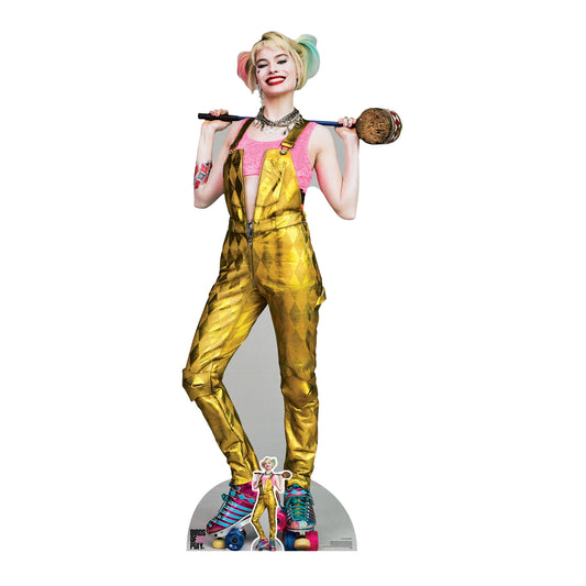 SC1511 Harley Quinn Gold Jumpsuit Margot Robbie Birds of Prey Cardboard Cut Out Height 169cm - Star Cutouts