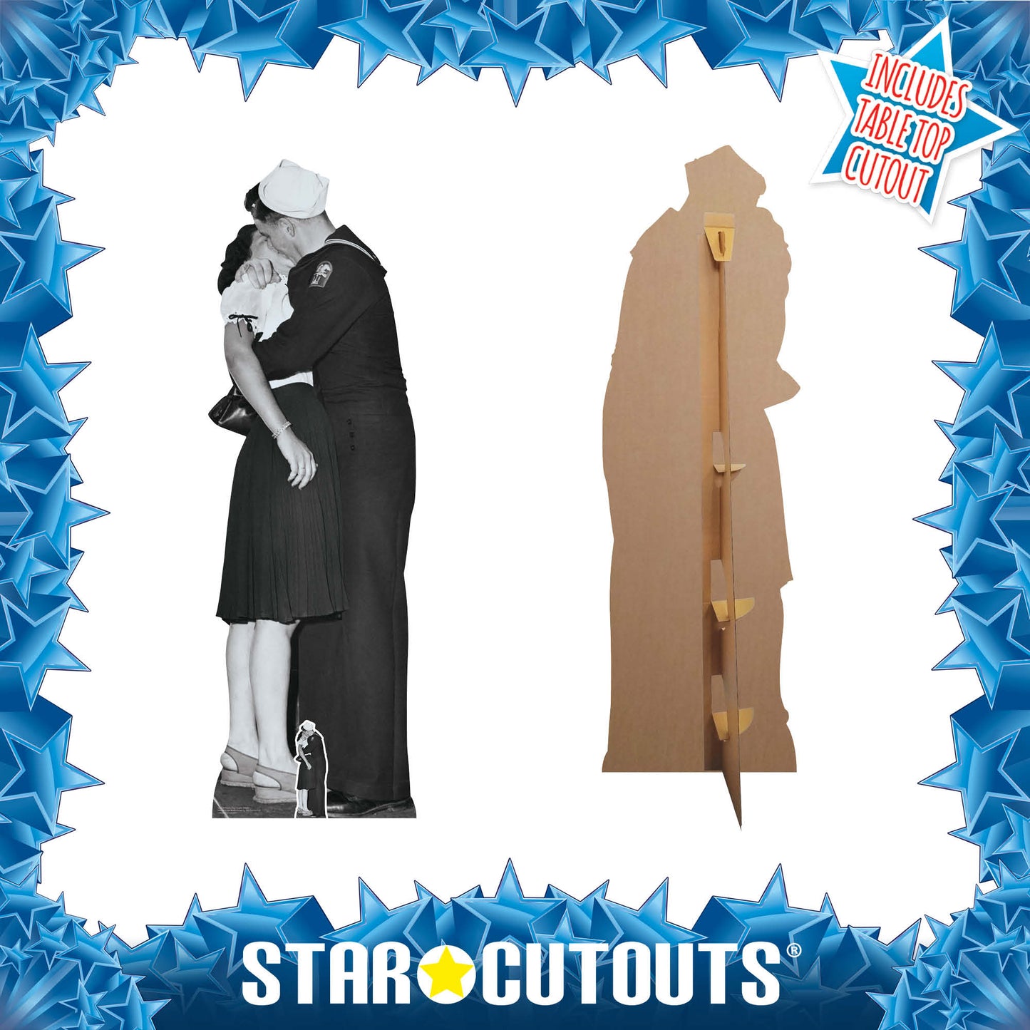 SC1554 Victory Day Couple (Black and White) Cardboard Cut Out Height 184cm