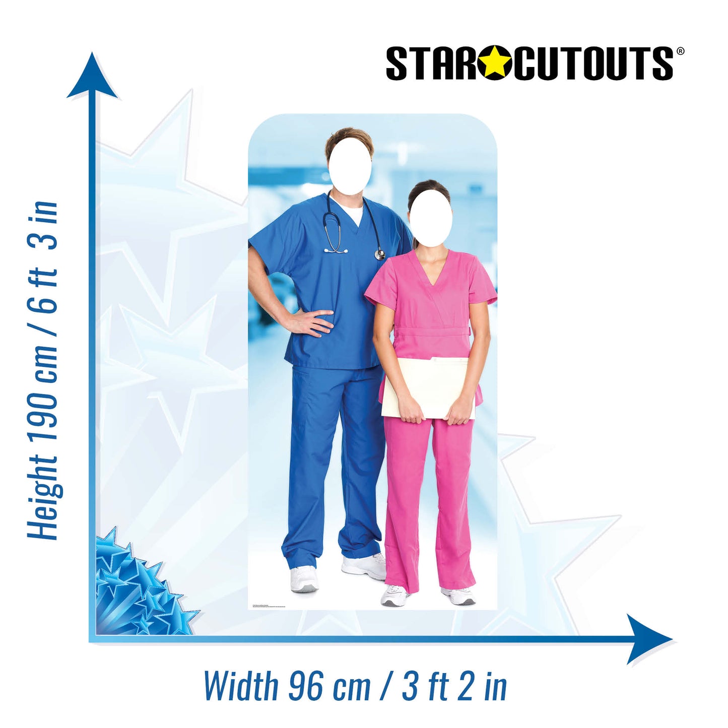 SC1567 Doctor & Nurse Stand-In  Cardboard Cut Out Height 190cm