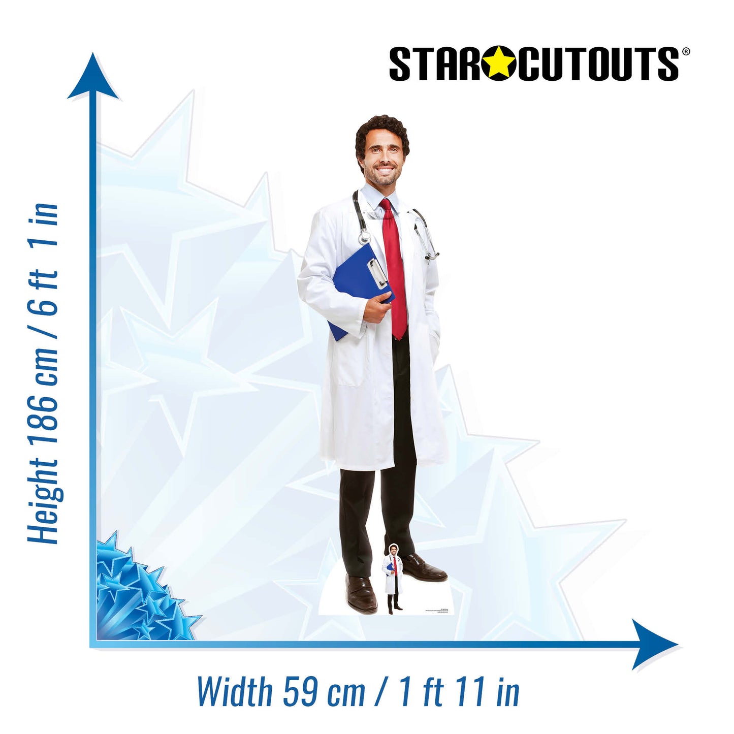 SC1584  Doctor  Cardboard Cut Out Height 186cm