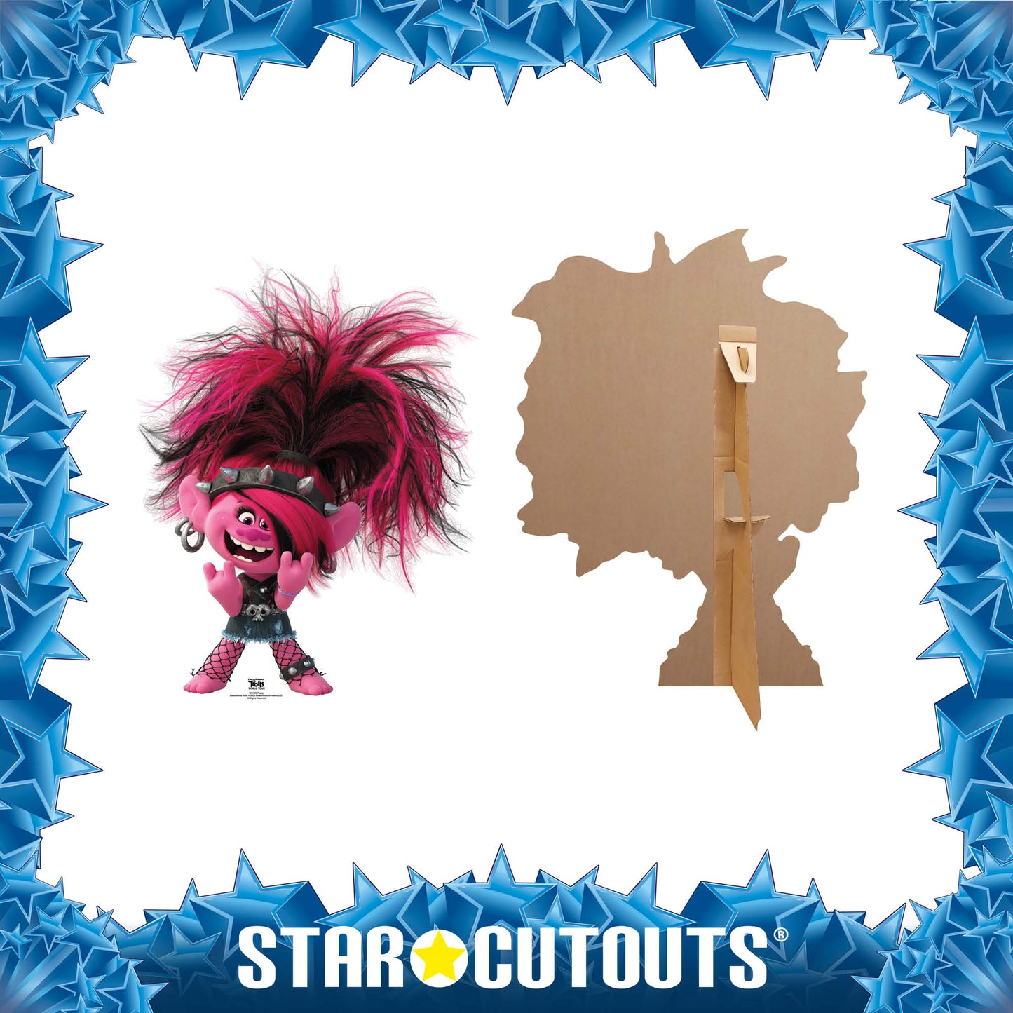 SC1590 Poppy Punk Trolls World Tour Cardboard Cut Out Height 94cm