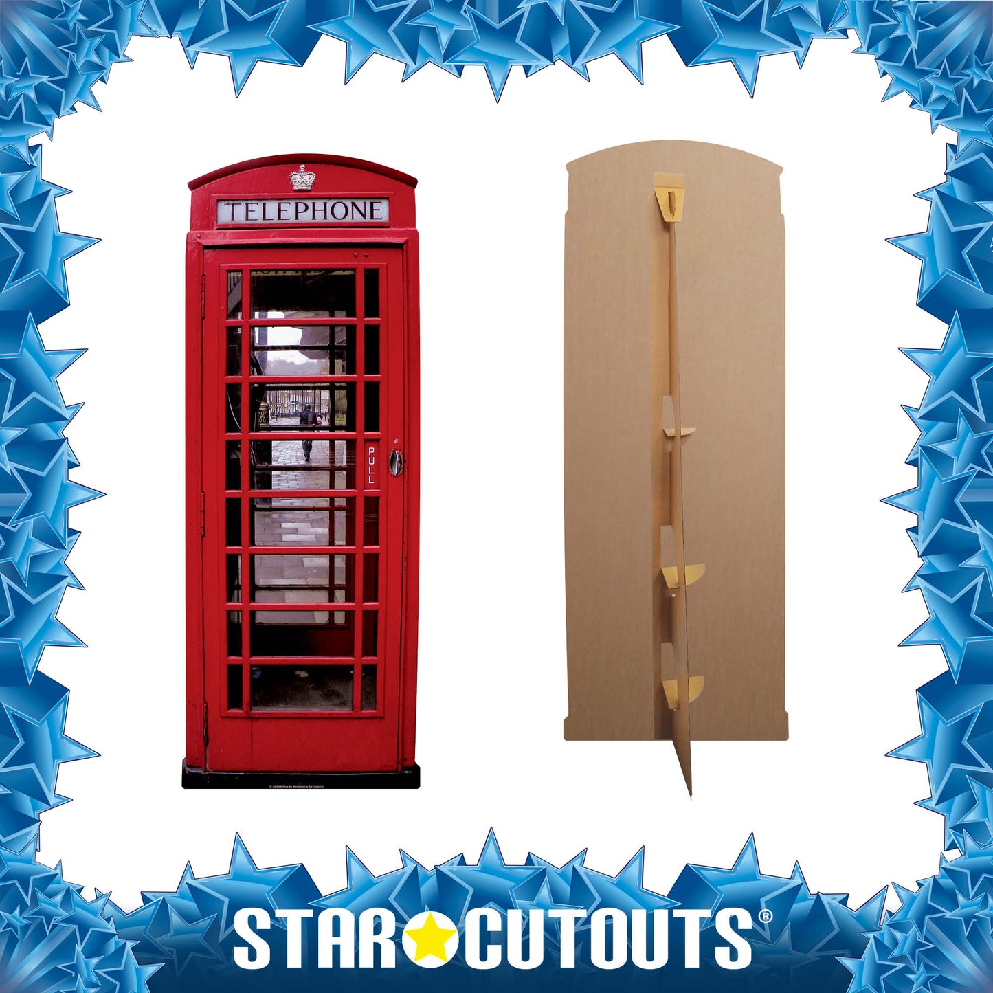 SC162 Phone Box Cardboard Cut Out Height 191cm
