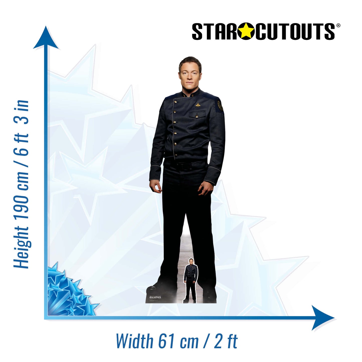 SC1644 Karl C. Agathon Helo Tahmoh Penikett Battlestar Galactica Cardboard Cut Out Height 189cm - Star Cutouts