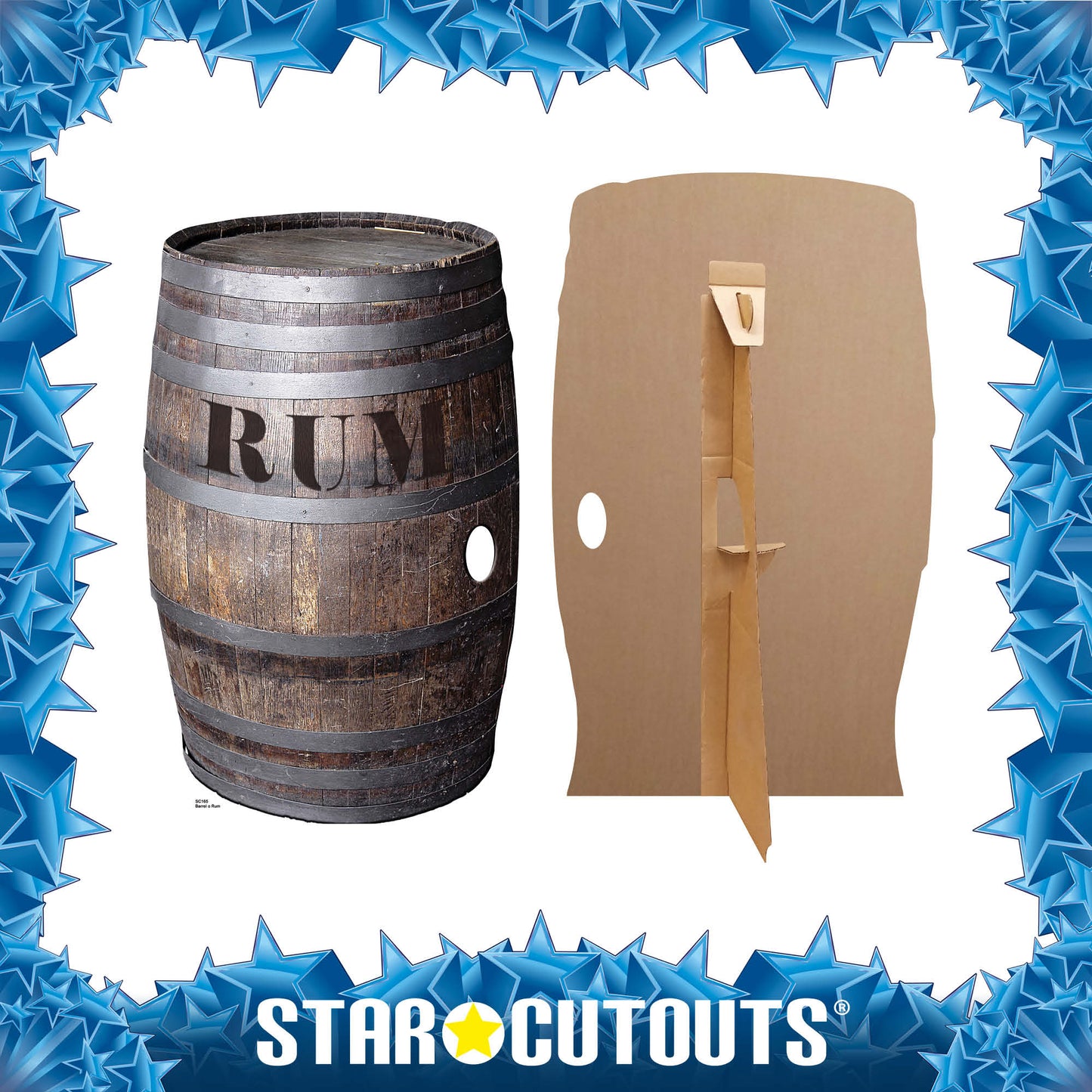 SC165 Barrel 'O' Rum Cardboard Cut Out Height 97cm