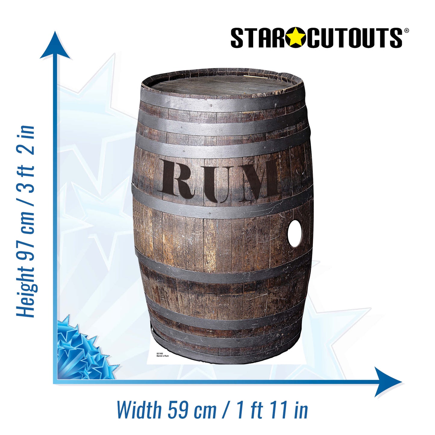 SC165 Barrel 'O' Rum Cardboard Cut Out Height 97cm