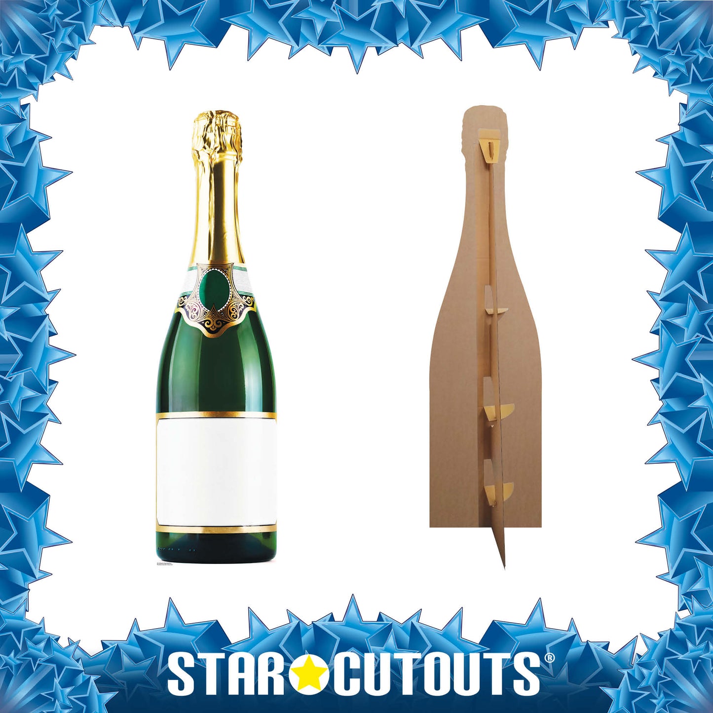 SC167 Bottle of Champagne Cardboard Cut Out Height 188cm