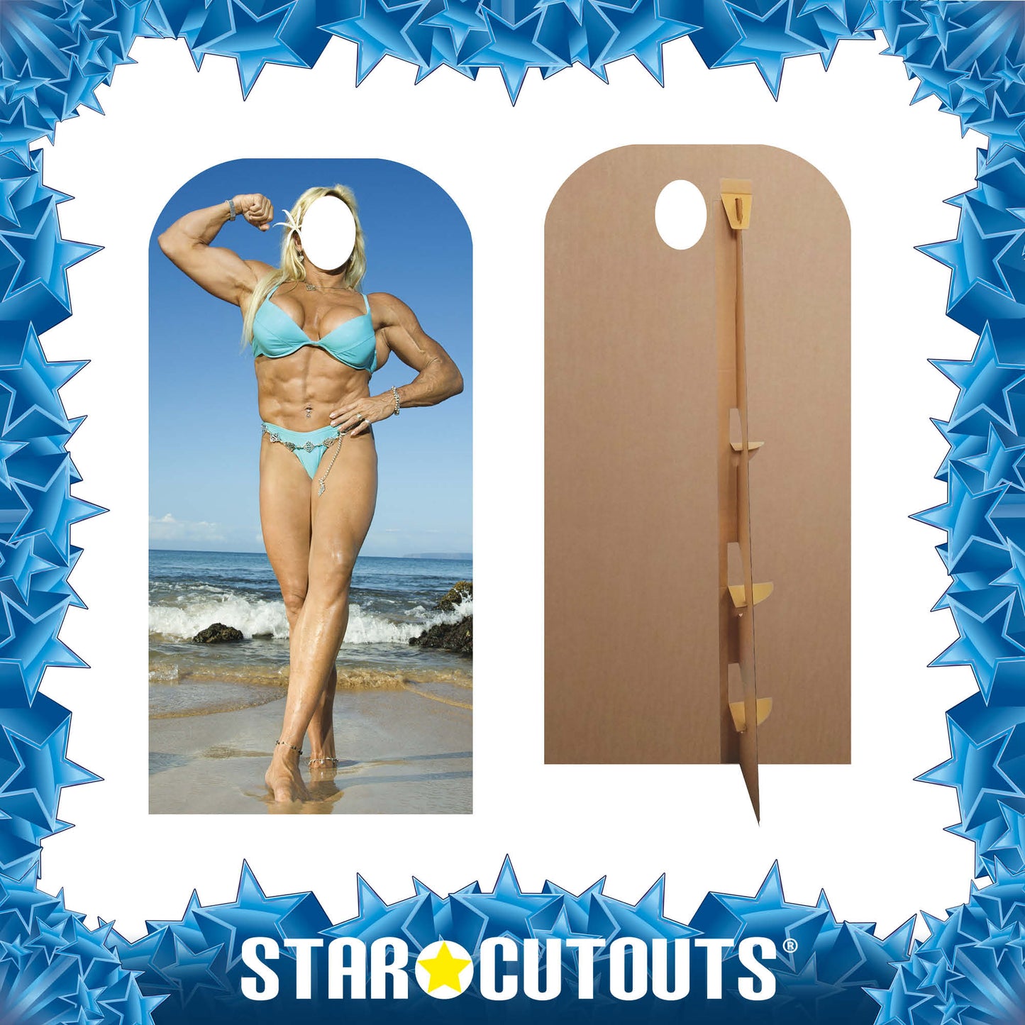 SC172 Muscle Woman Stand- In Cardboard Cut Out Height 186cm