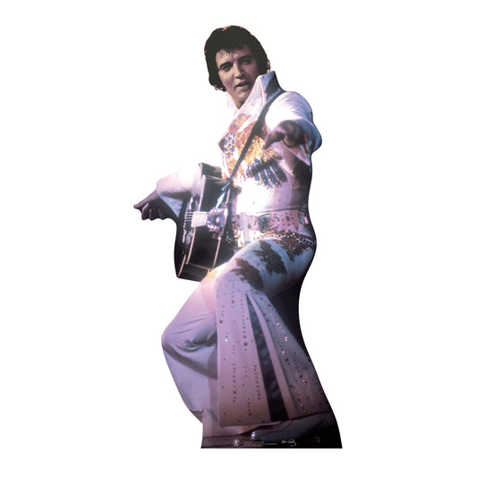 SC231 Elvis in White Jump Suit Cardboard Cut Out Height 155cm