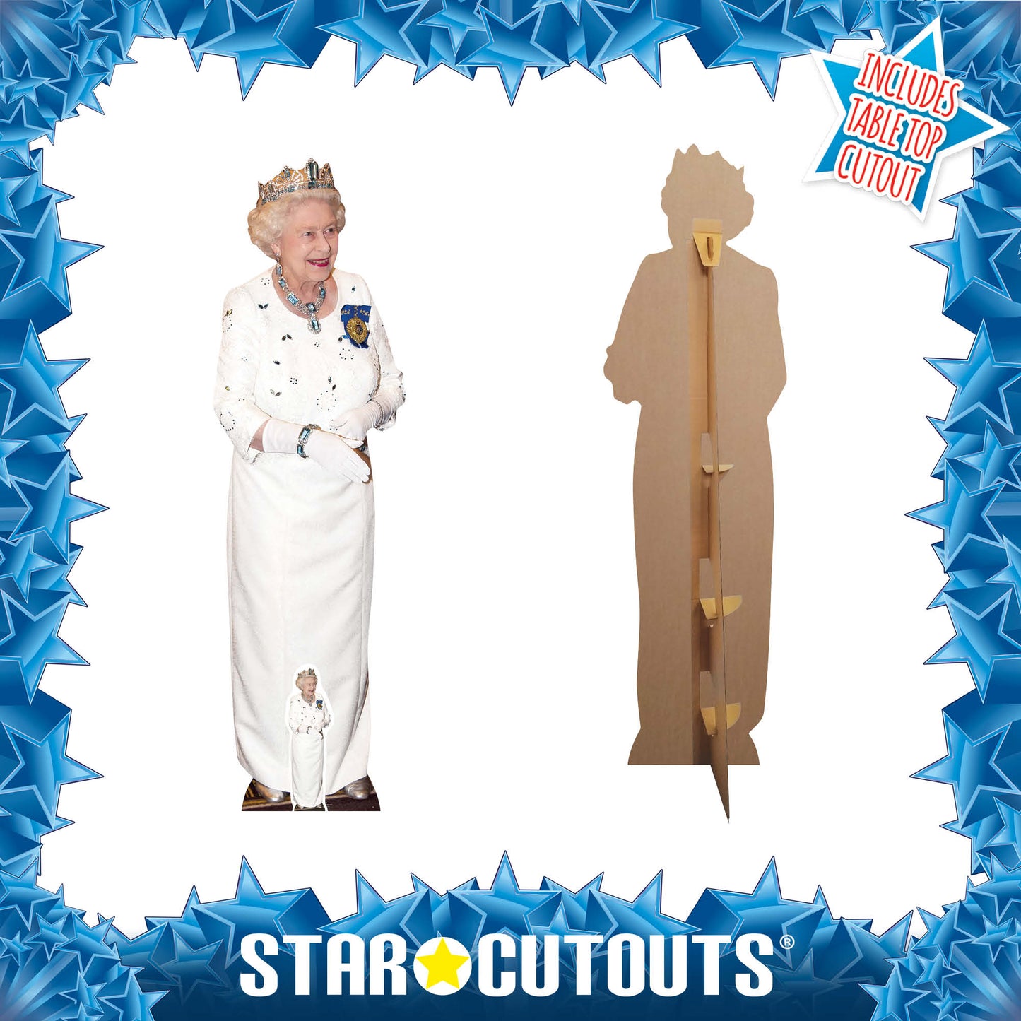 SC504 Queen wearing Crown Cardboard Cut Out Height 172cm