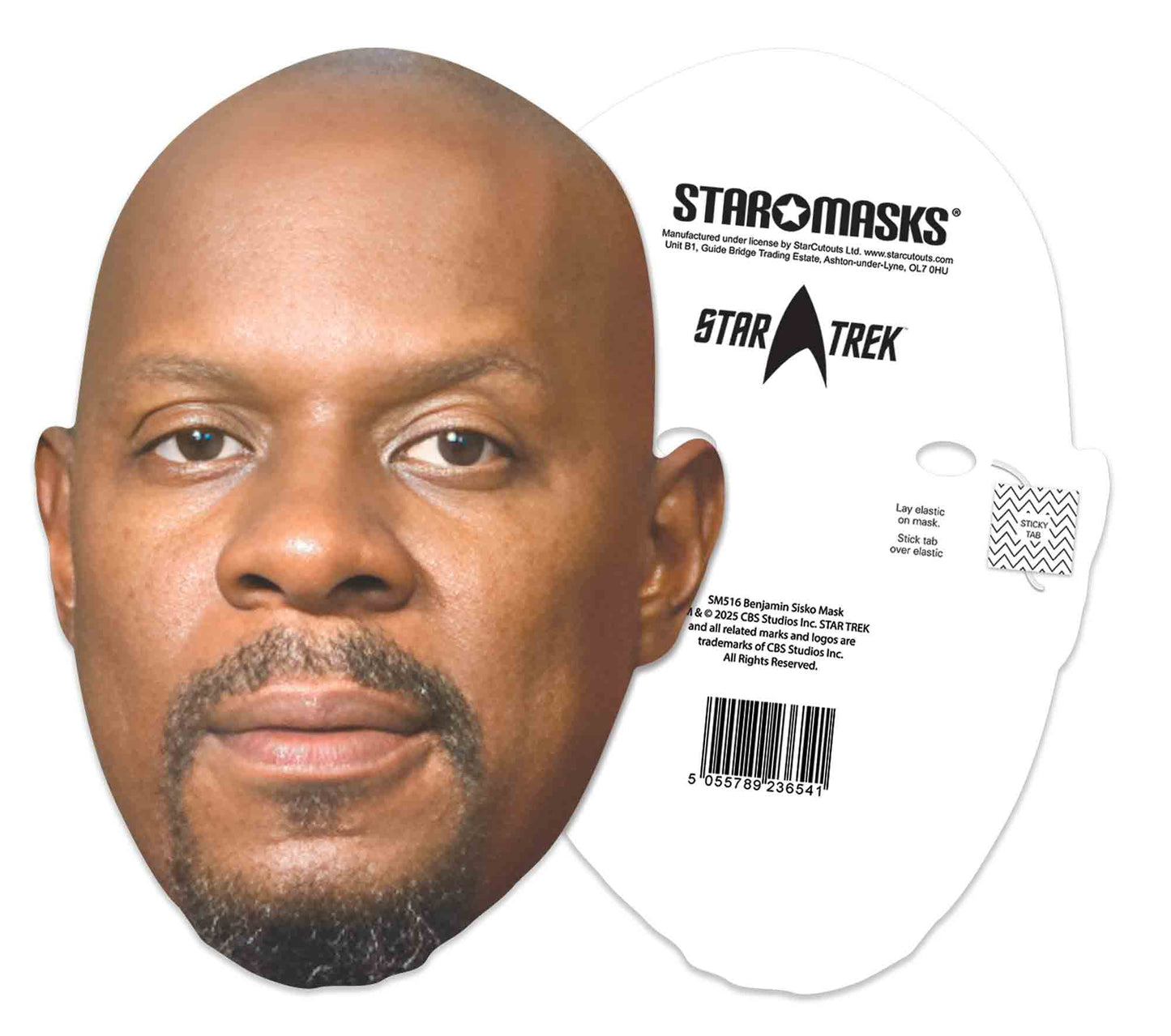 SM516 Benjamin Sisko Mask Avery Brooks Star Trek - Includes Tabs and Elastic