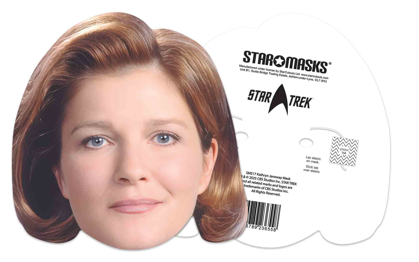 SM517 Kathryn Janeway Mask Kate Mulgrew Star Trek - Includes Tabs and Elastic