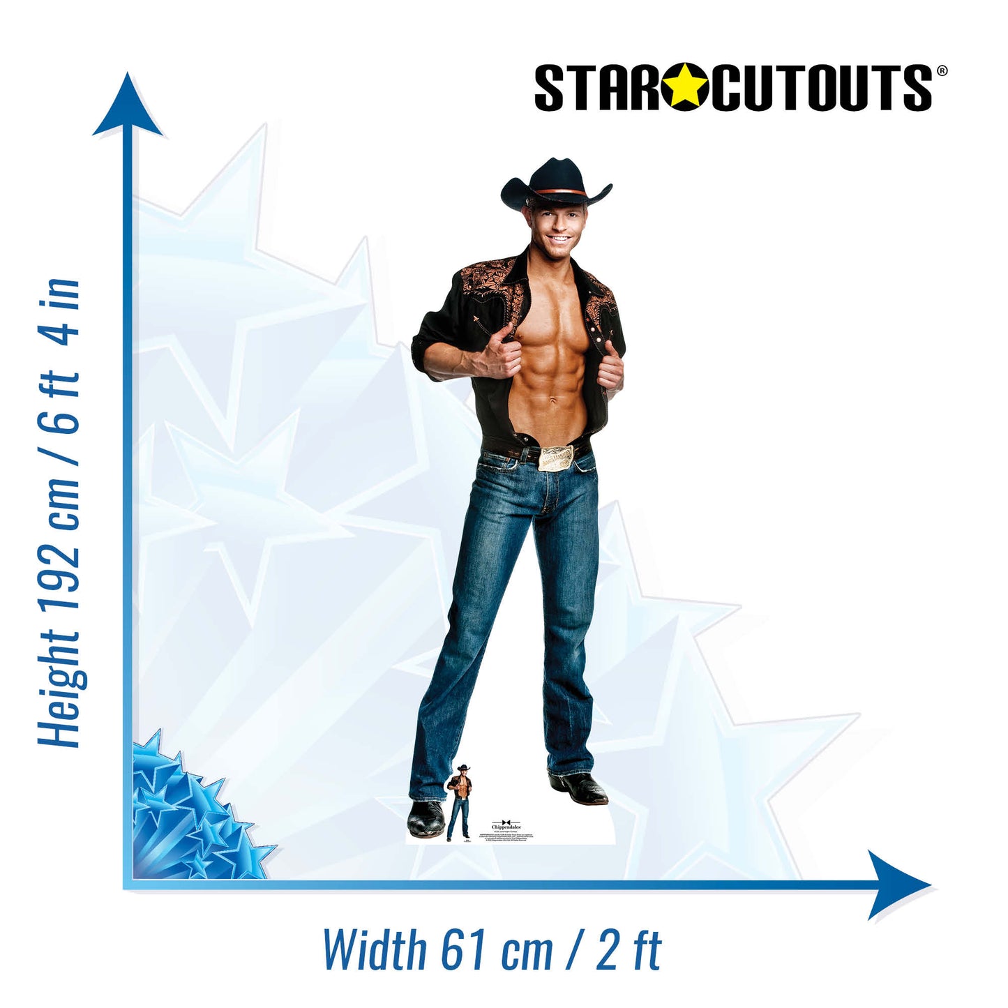 SC530 Jaymes Vaughn Cowboy Cardboard Cut Out Height 192cm - Star Cutouts