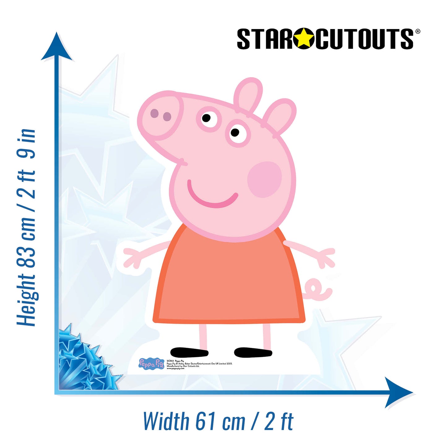 SC543 Peppa Pig (Star Mini Cut-out) Cardboard Cut Out Height 83cm