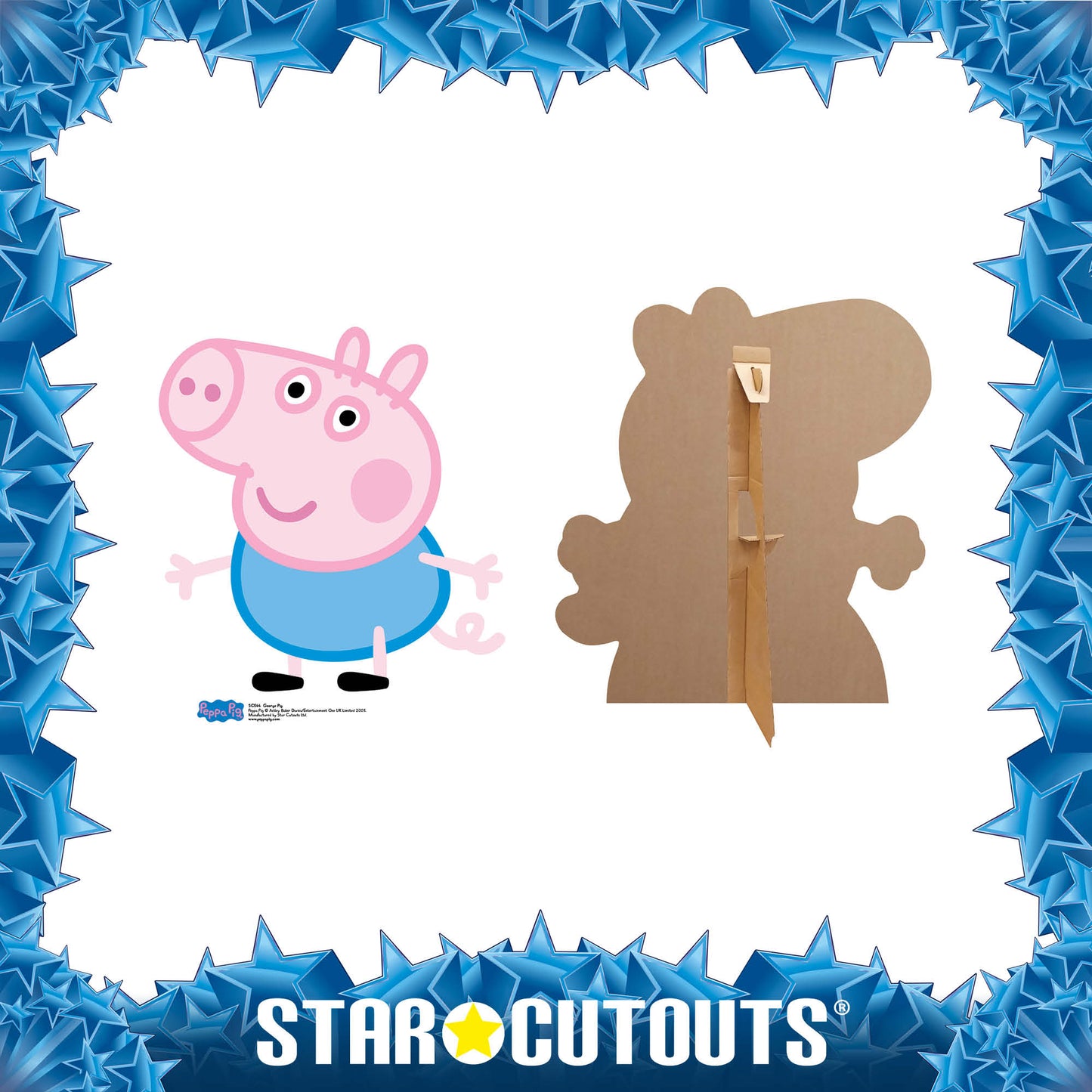 SC544 George Pig (Star Mini Cut-out) Cardboard Cut Out Height 60cm