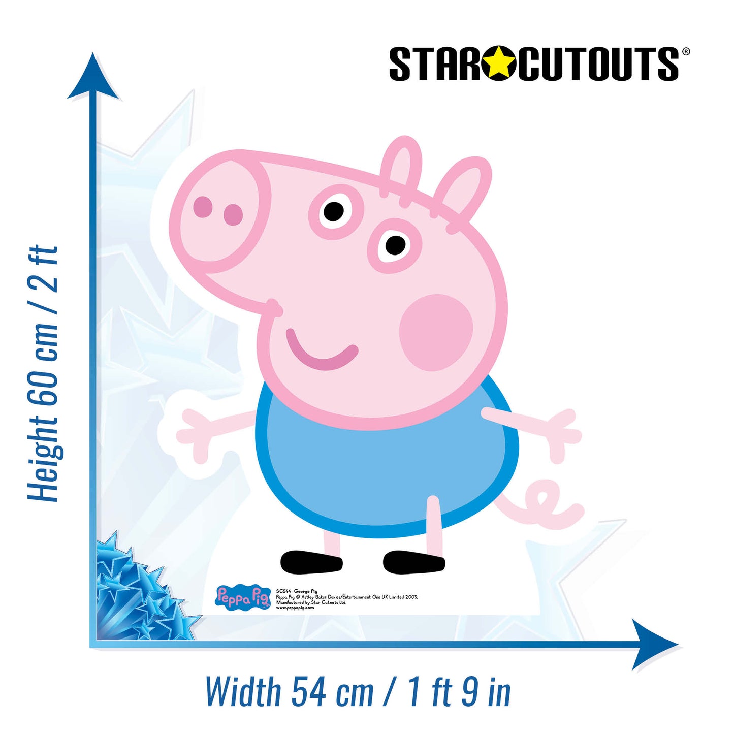 SC544 George Pig (Star Mini Cut-out) Cardboard Cut Out Height 60cm