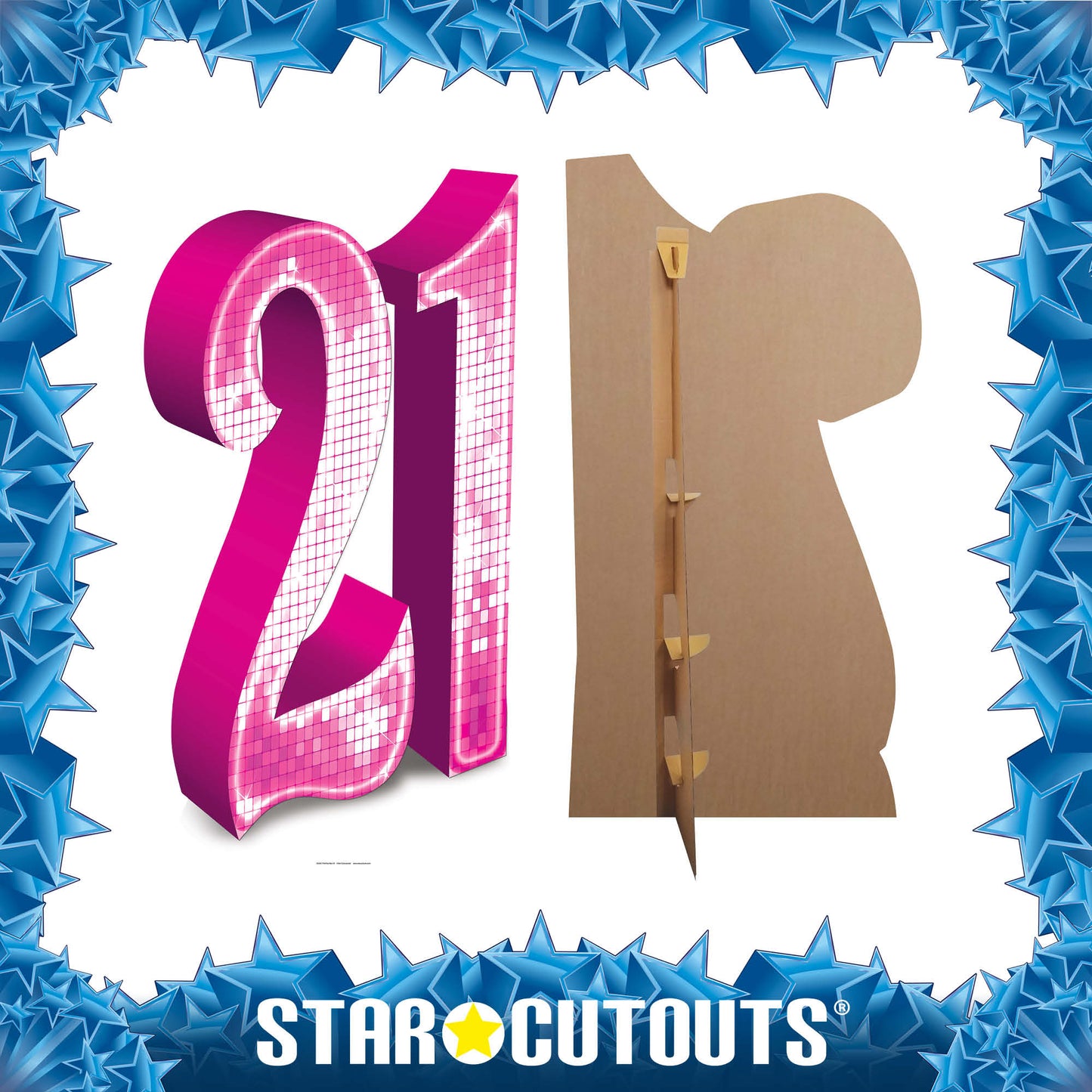 SC630 PINK number 21 Cardboard Cut Out Height 185cm