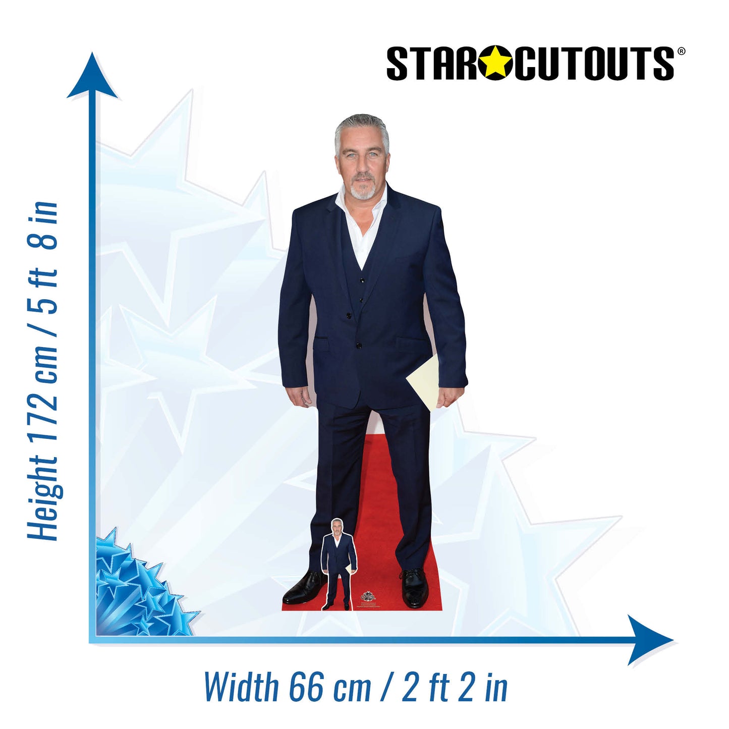 CS644 Paul Hollywood Height 172cm Lifesize Cardboard Cut Out With Mini