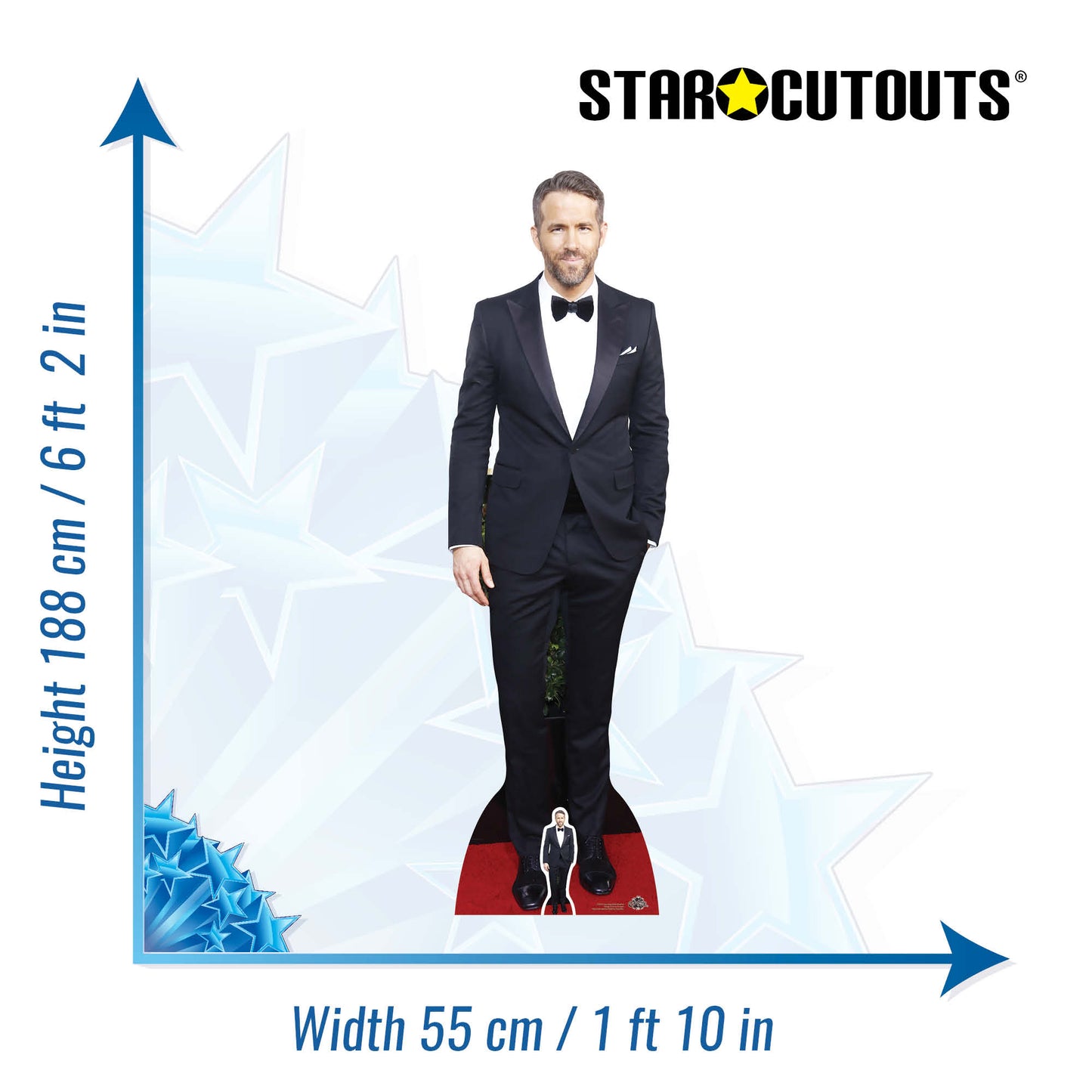 CS675 Ryan Reynolds Black and White Suit (Bowtie) Height 188cm