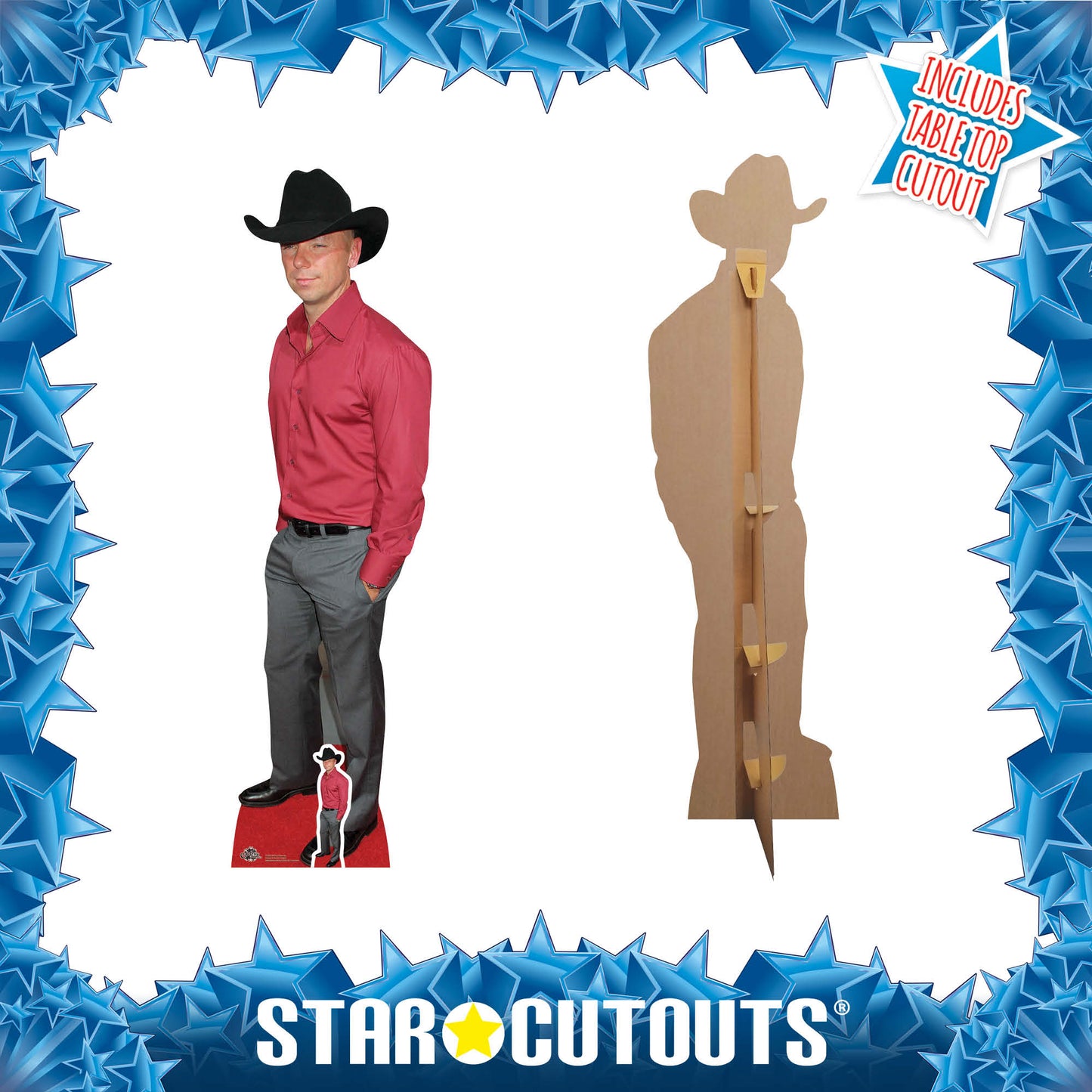 CS687 Kenny Chesney Red Carpet Height 169cm Lifesize Cardboard Cut Out With Mini